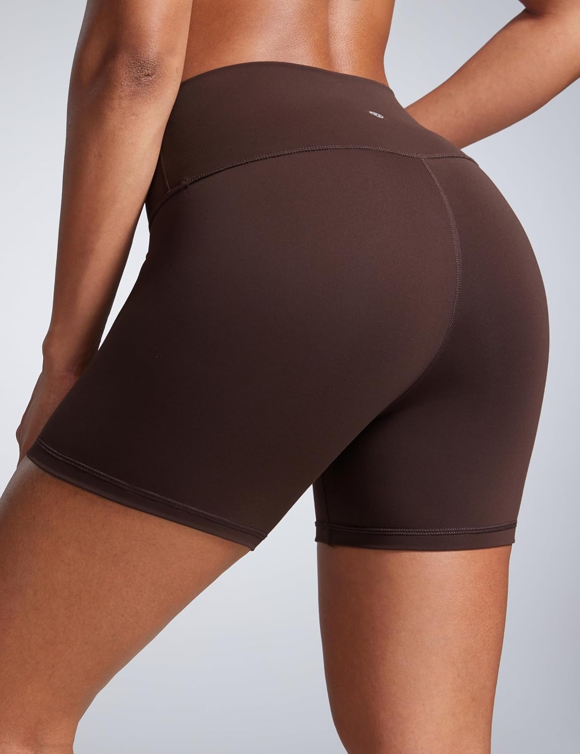 image:imageCRZ YOGA Butterbreeze Athletic Biker Shorts 4 High Waisted Workout Gym Volleyball Running Yoga Tummy Control WomensHot Fudge Brown