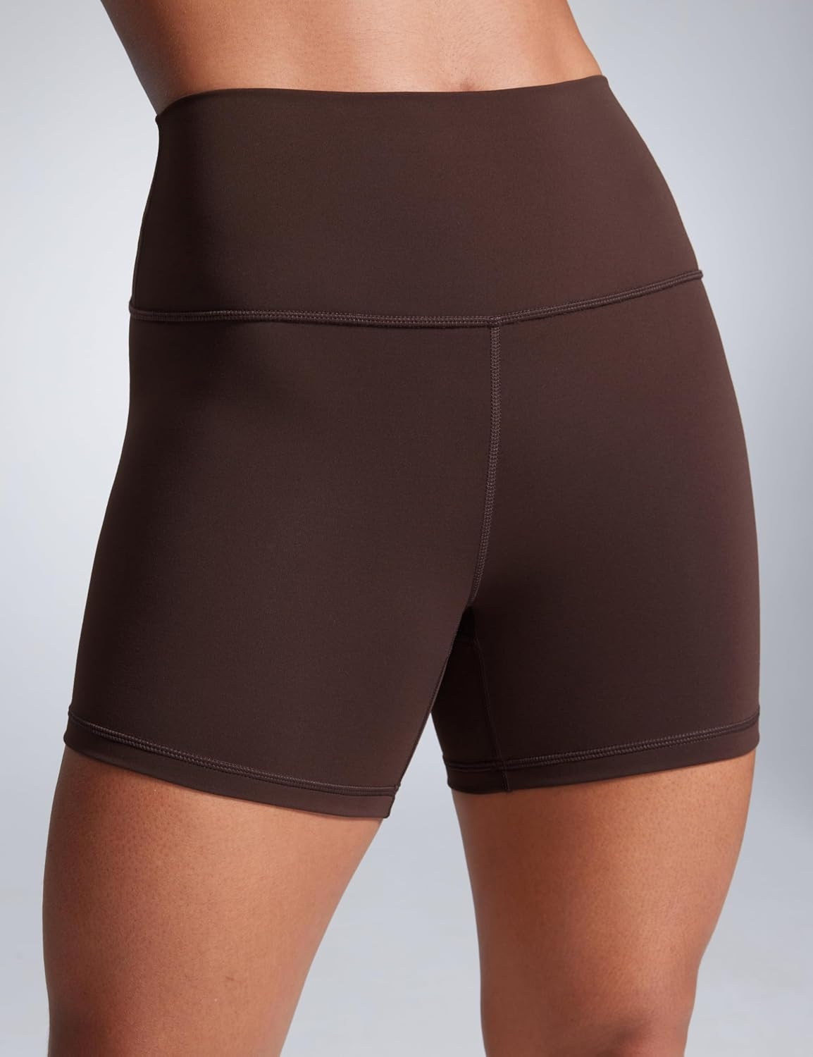 image:imageCRZ YOGA Butterbreeze Athletic Biker Shorts 4 High Waisted Workout Gym Volleyball Running Yoga Tummy Control WomensHot Fudge Brown