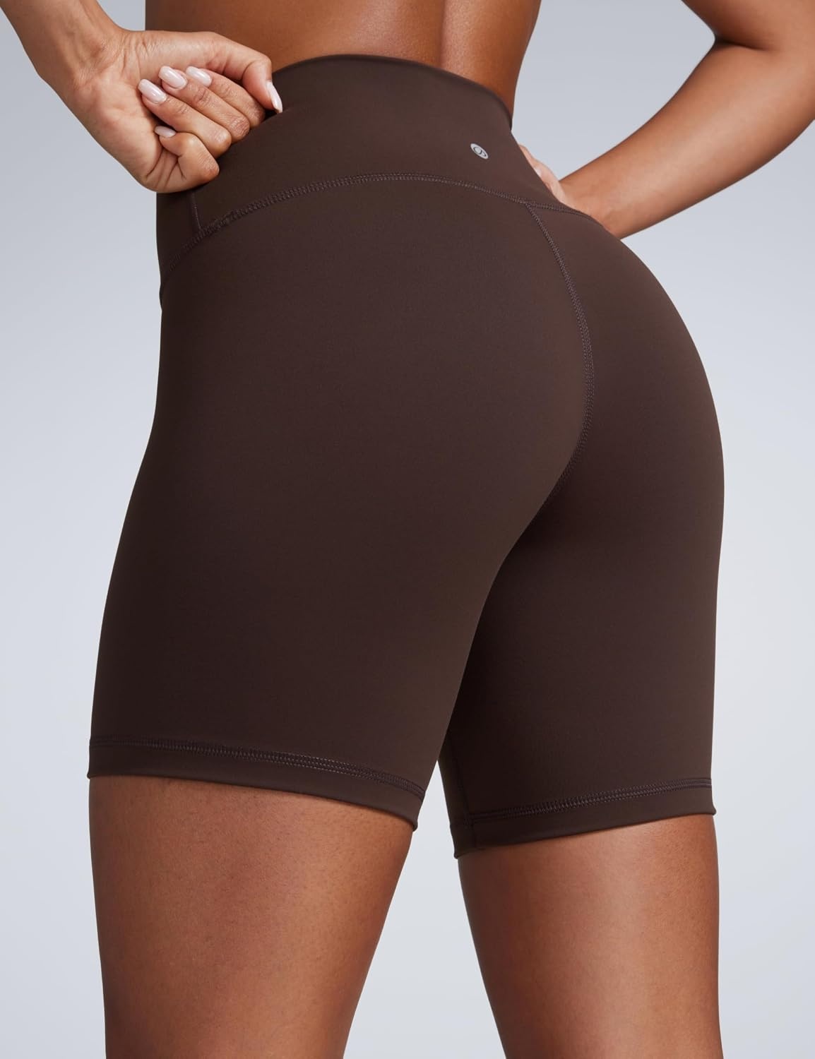 image:imageCRZ YOGA Butterbreeze Athletic Biker Shorts 6 High Waisted Workout Gym Volleyball Running Yoga Tummy Control WomensHot Fudge Brown