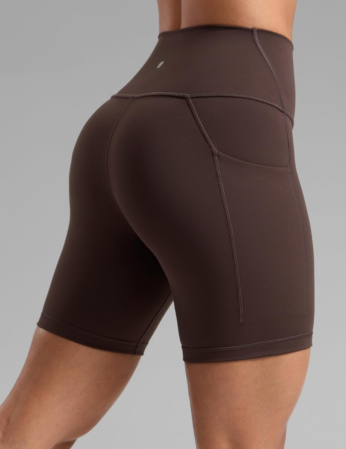 image:imageCRZ YOGA Butterbreeze Athletic Biker Shorts Pockets 6 High Waist Workout Gym Volleyball Running Yoga WomensHot Fudge Brown