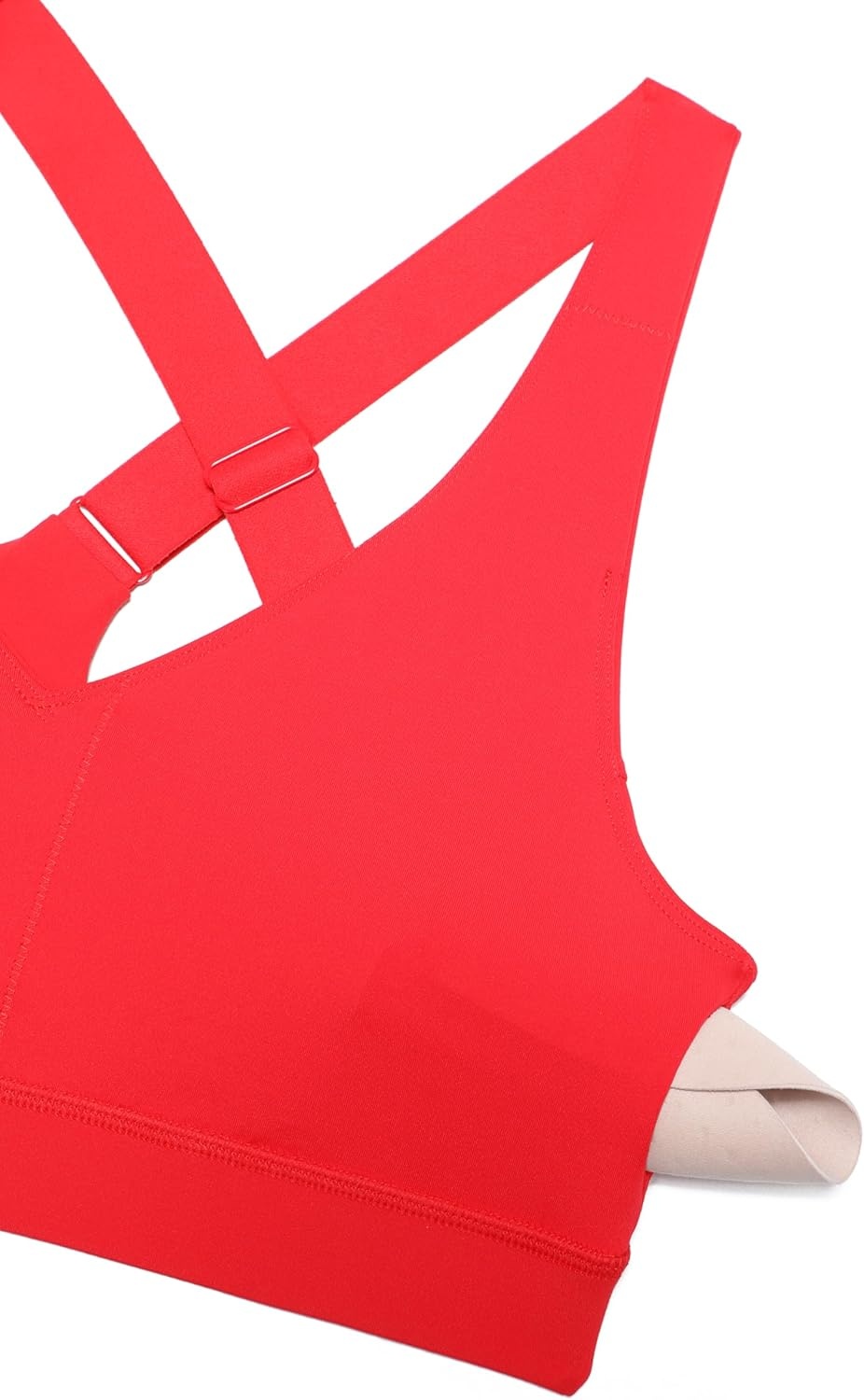 image:imageCRZ YOGA Butterbreeze Criss Cross Back Sports Bras for Women V Neck Adjustable Straps Padded Workout Training Crop TopDeep Red