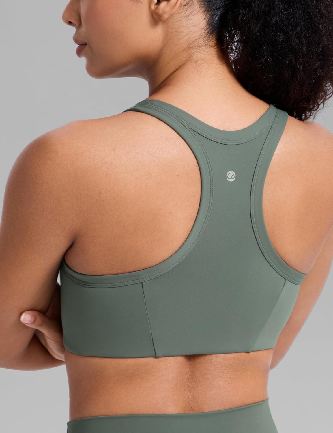 image:imageCRZ YOGA Butterbreeze Racerback Sports Bras for Women Training Medium Impact Padded U Neck Crop Gym TopsGrey Sage