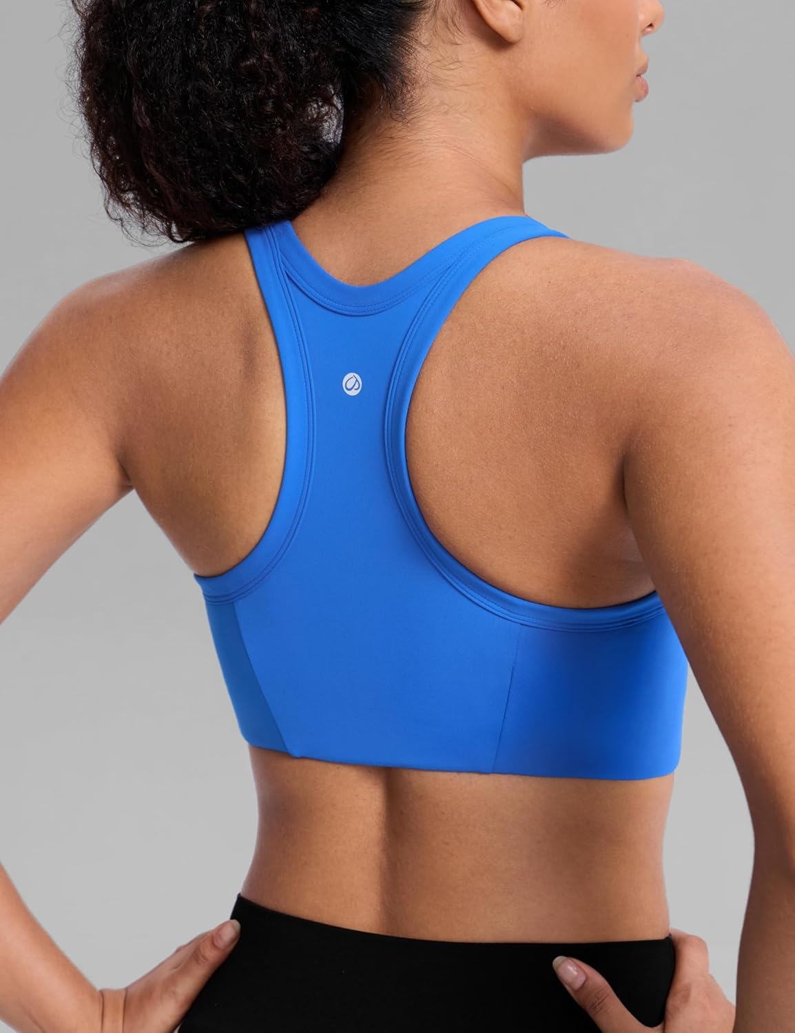 image:imageCRZ YOGA Butterbreeze Racerback Sports Bras for Women Training Medium Impact Padded U Neck Crop Gym TopsSparkle Blue