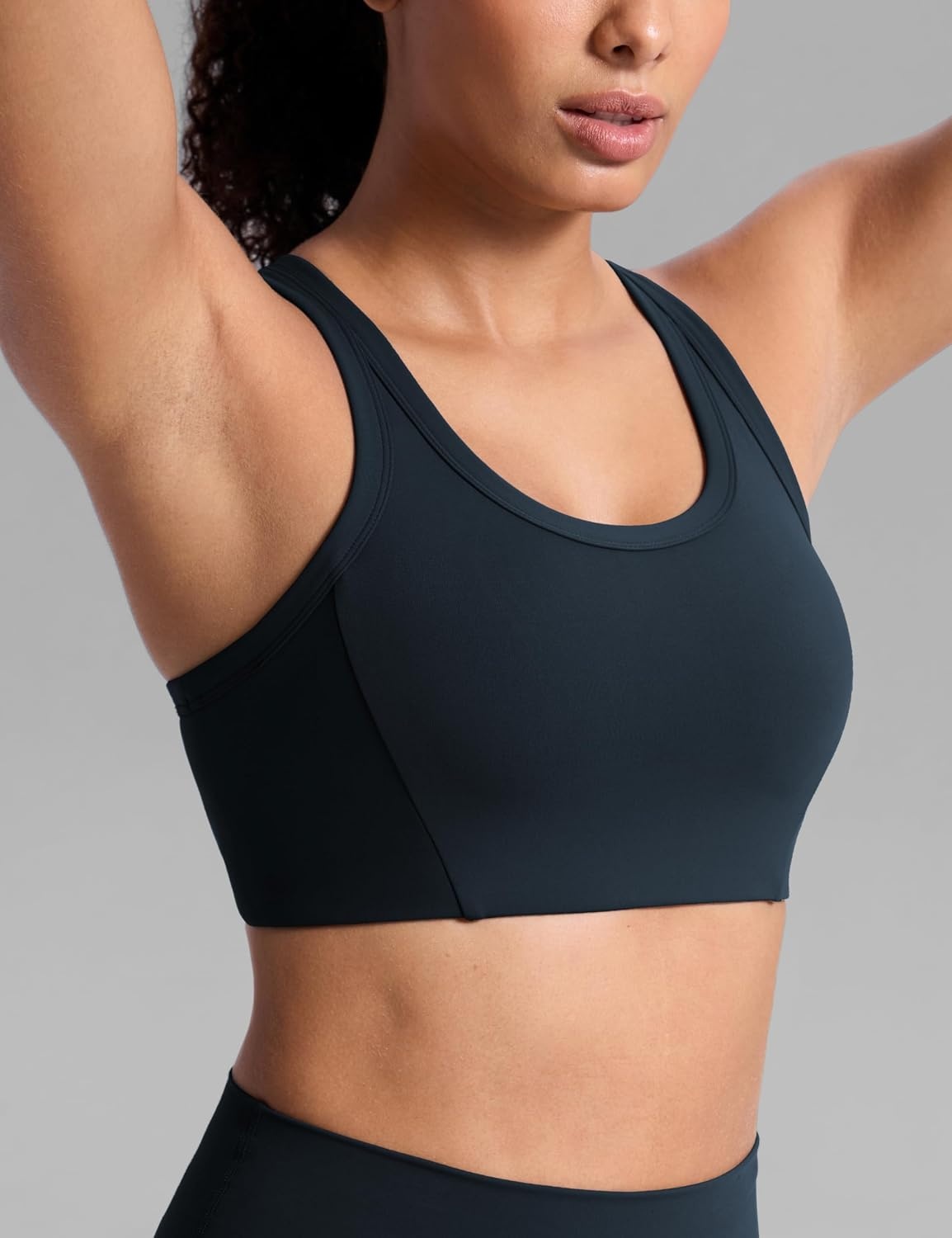 image:imageCRZ YOGA Butterbreeze Racerback Sports Bras for Women Training Medium Impact Padded U Neck Crop Gym TopsTrue Navy