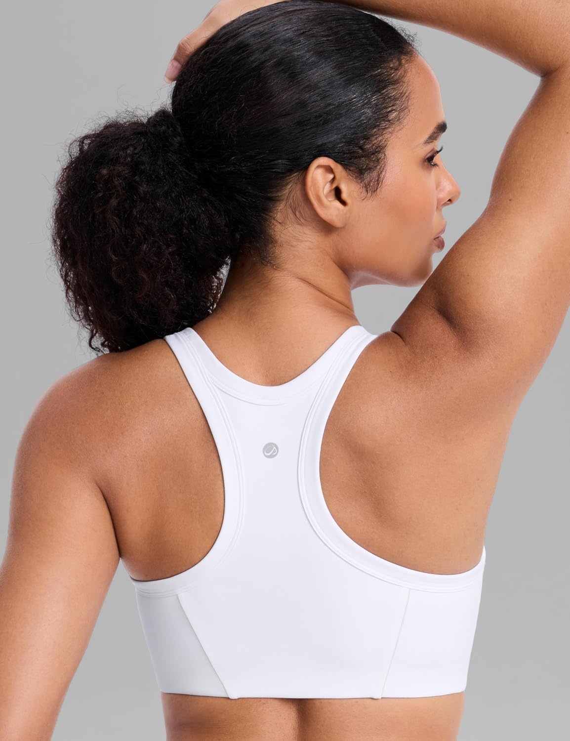 image:imageCRZ YOGA Butterbreeze Racerback Sports Bras for Women Training Medium Impact Padded U Neck Crop Gym TopsWhite