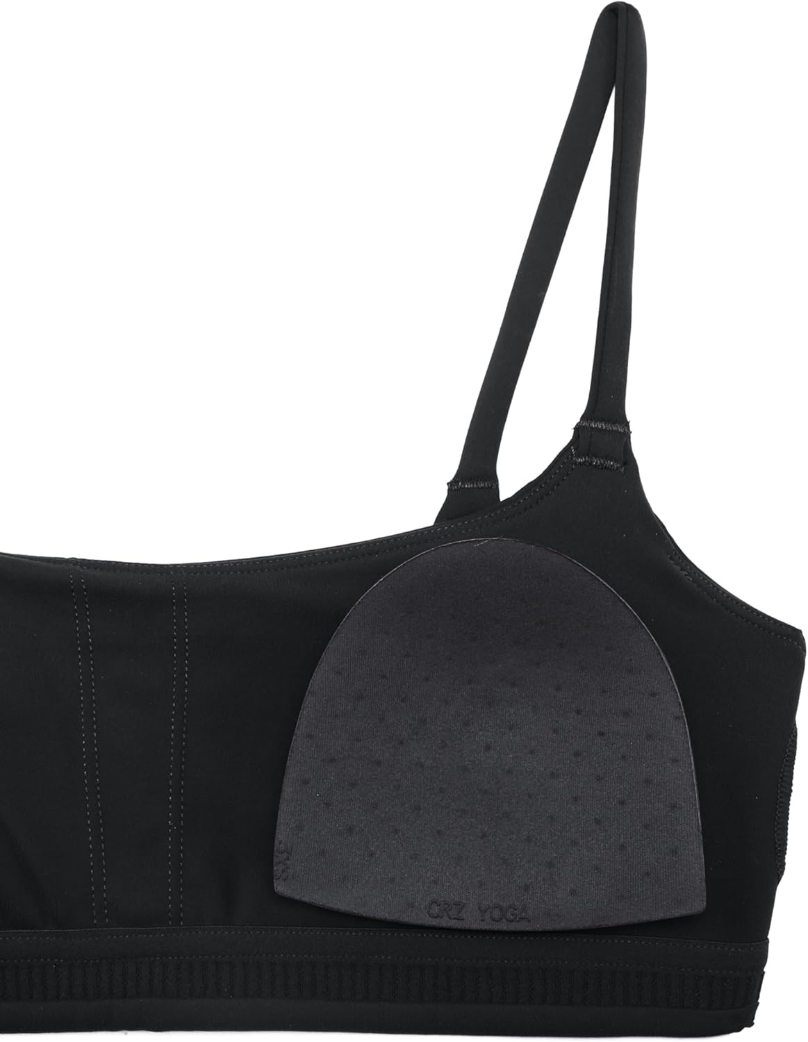 image:imageCRZ YOGA Butterbreeze Scoop Neck Sports Bras for Women Spaghetti Straps Wireless Workout Padded Gym Cami TopBlack