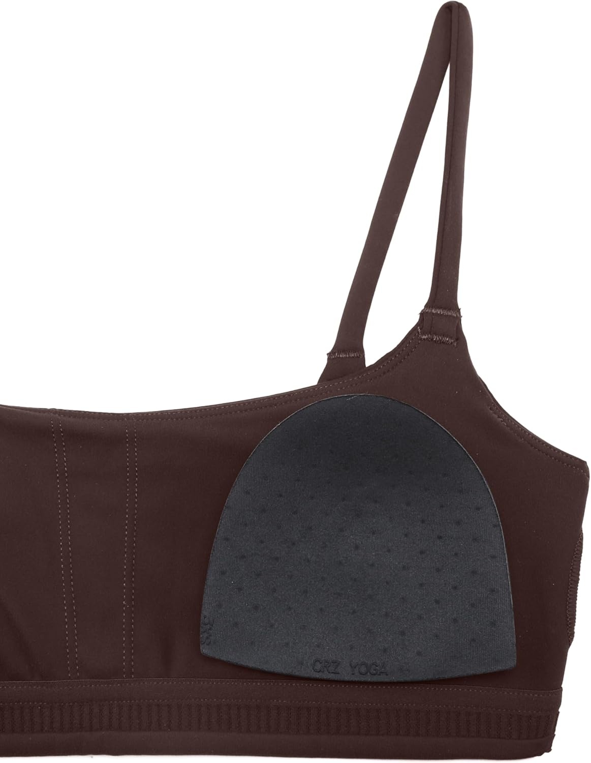 image:imageCRZ YOGA Butterbreeze Scoop Neck Sports Bras for Women Spaghetti Straps Wireless Workout Padded Gym Cami TopHot Fudge Brown