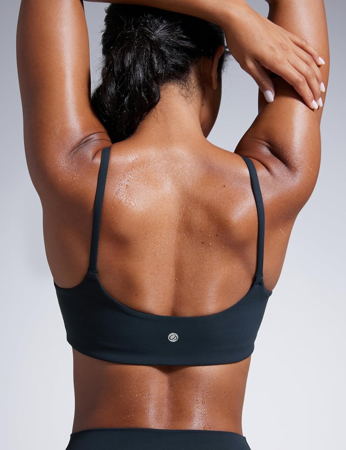 image:imageCRZ YOGA Butterbreeze Scoop Neck Sports Bras for Women Spaghetti Straps Wireless Workout Padded Gym Cami TopTrue Navy