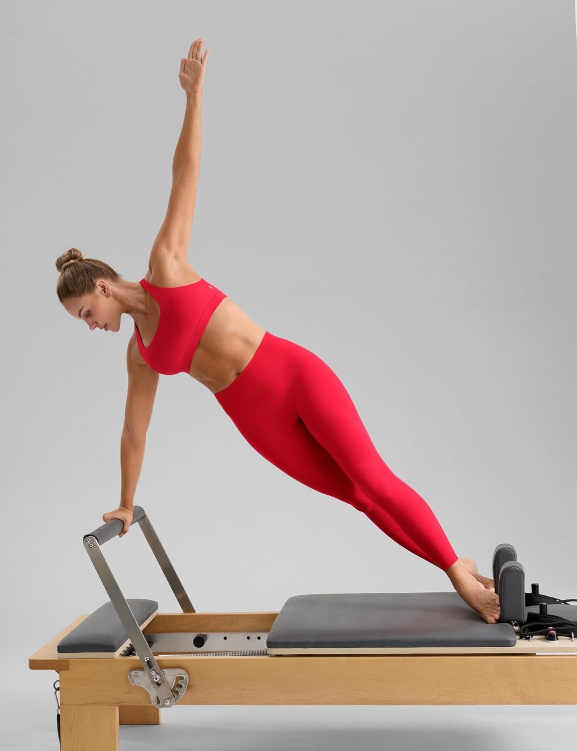 image:imageCRZ YOGA Butterbreeze Square Neck Sports Bras for Women Strappy Thin Straps Workout Traning Padded Gym Halter Cami TopDeep Red