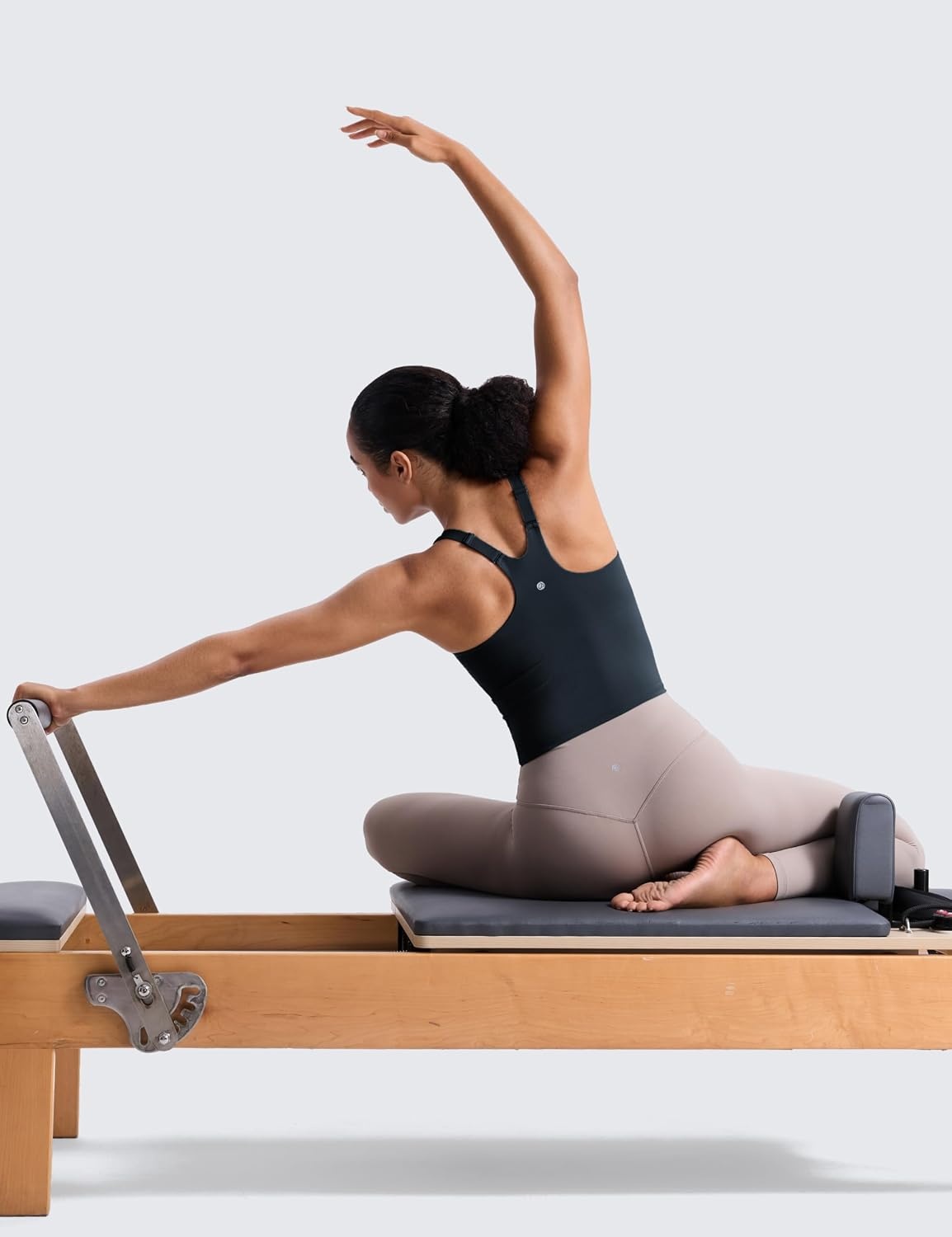 image:imageCRZ YOGA Butterlift Adjustable VBack Crop Tank Tops for Women Racerback V Neck Padded Longline Sports Bras Pilates WorkoutTrue Navy