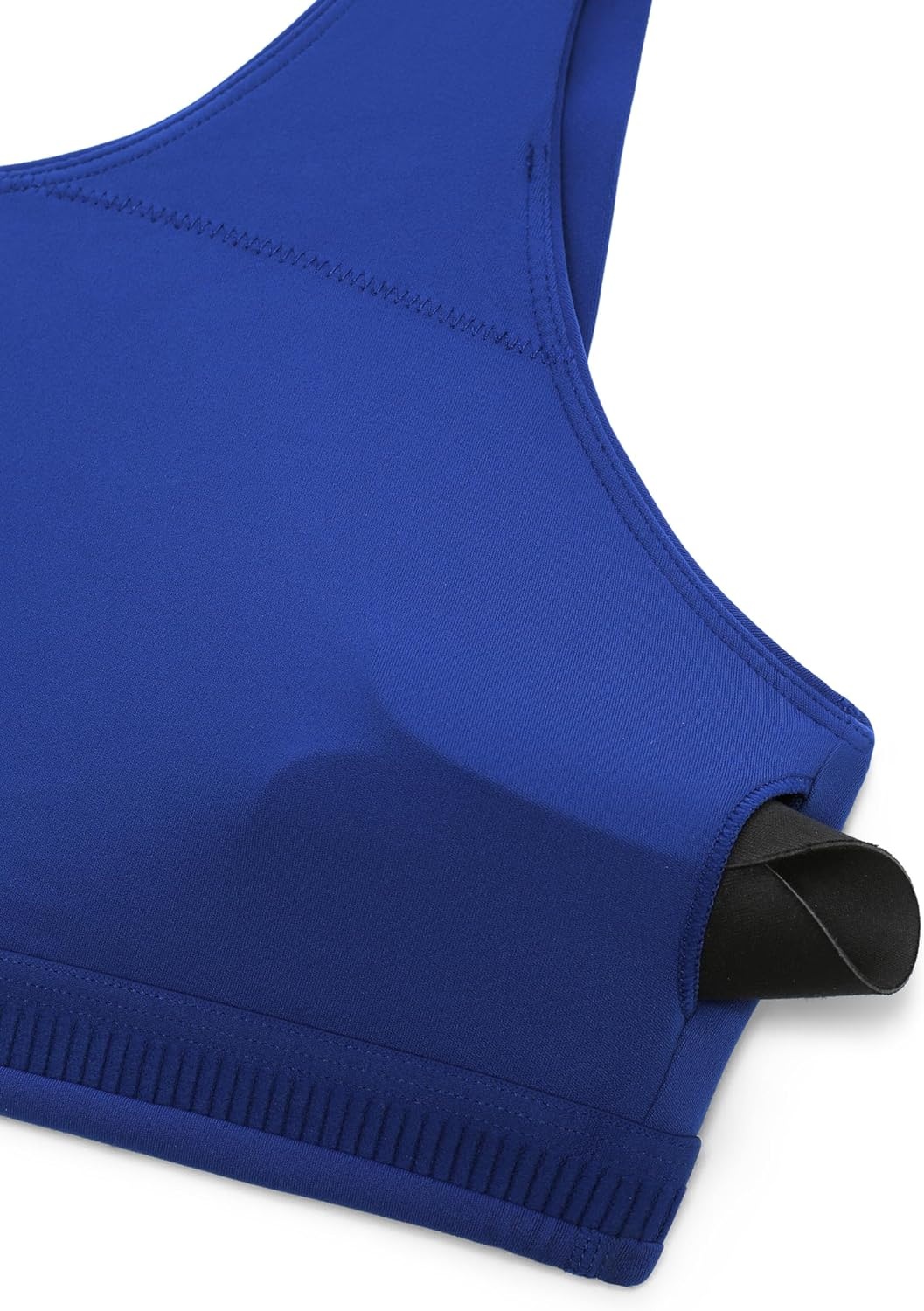 image:imageCRZ YOGA Butterlift Asymmetric Straps Sports Bras for Women Medium Impact Padded Pilates Workout Gym Crop TopWaves Blue