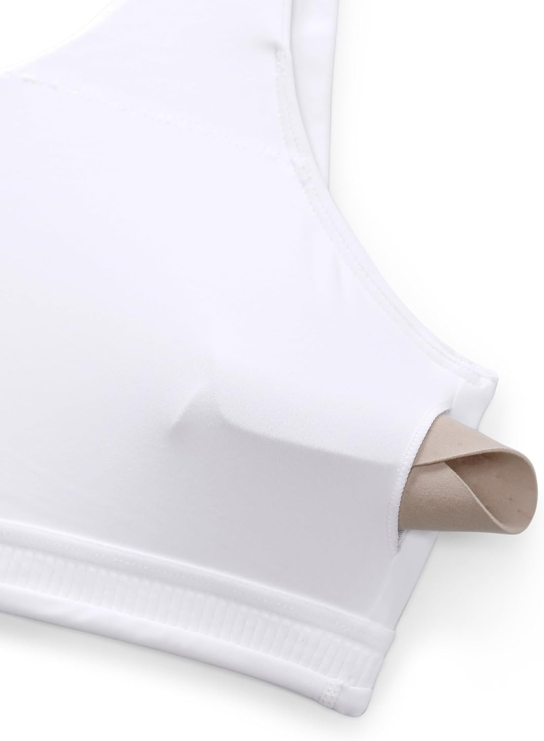 image:imageCRZ YOGA Butterlift Asymmetric Straps Sports Bras for Women Medium Impact Padded Pilates Workout Gym Crop TopWhite