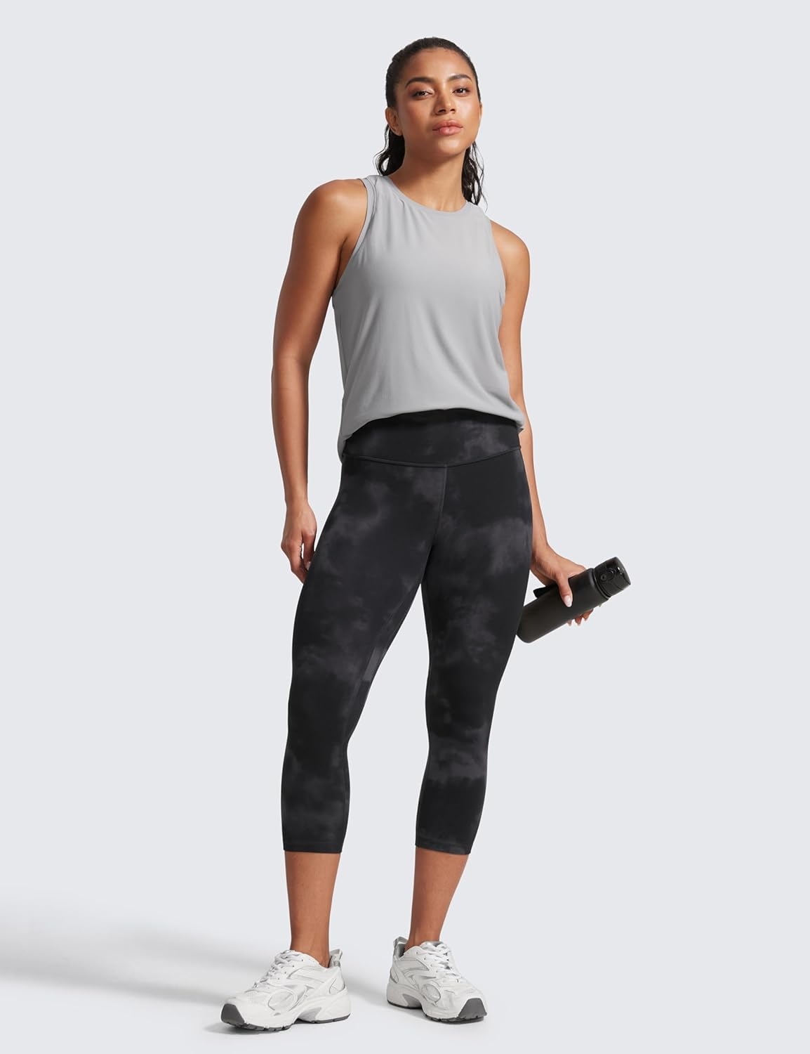 image:imageCRZ YOGA Butterlift Capris Workout Leggings 21 High Waisted Pilates Gym Athletic Womens Crop Yoga PantsBlack Tie Dye Flowers