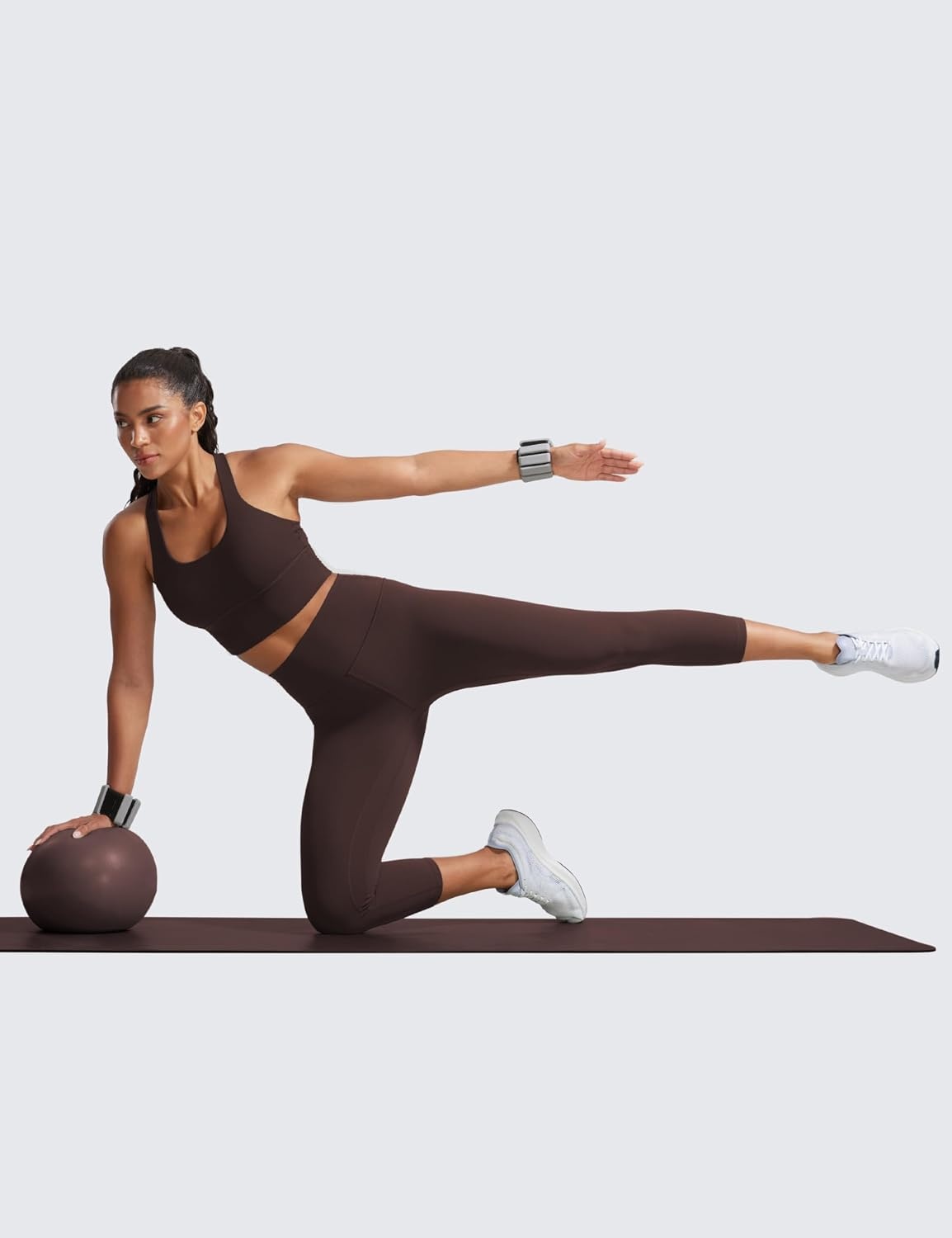 image:imageCRZ YOGA Butterlift Capris Workout Leggings 21 High Waisted Pilates Gym Athletic Womens Crop Yoga PantsHot Fudge Brown