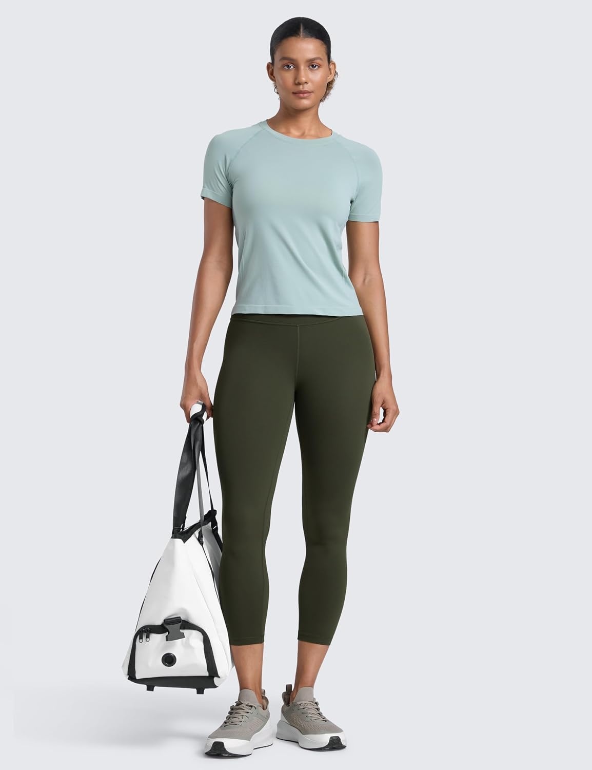 image:imageCRZ YOGA Butterlift Capris Workout Leggings 23 High Waisted Workout Pilates Crop Gym Athletic Womens Yoga PantsOlive Green