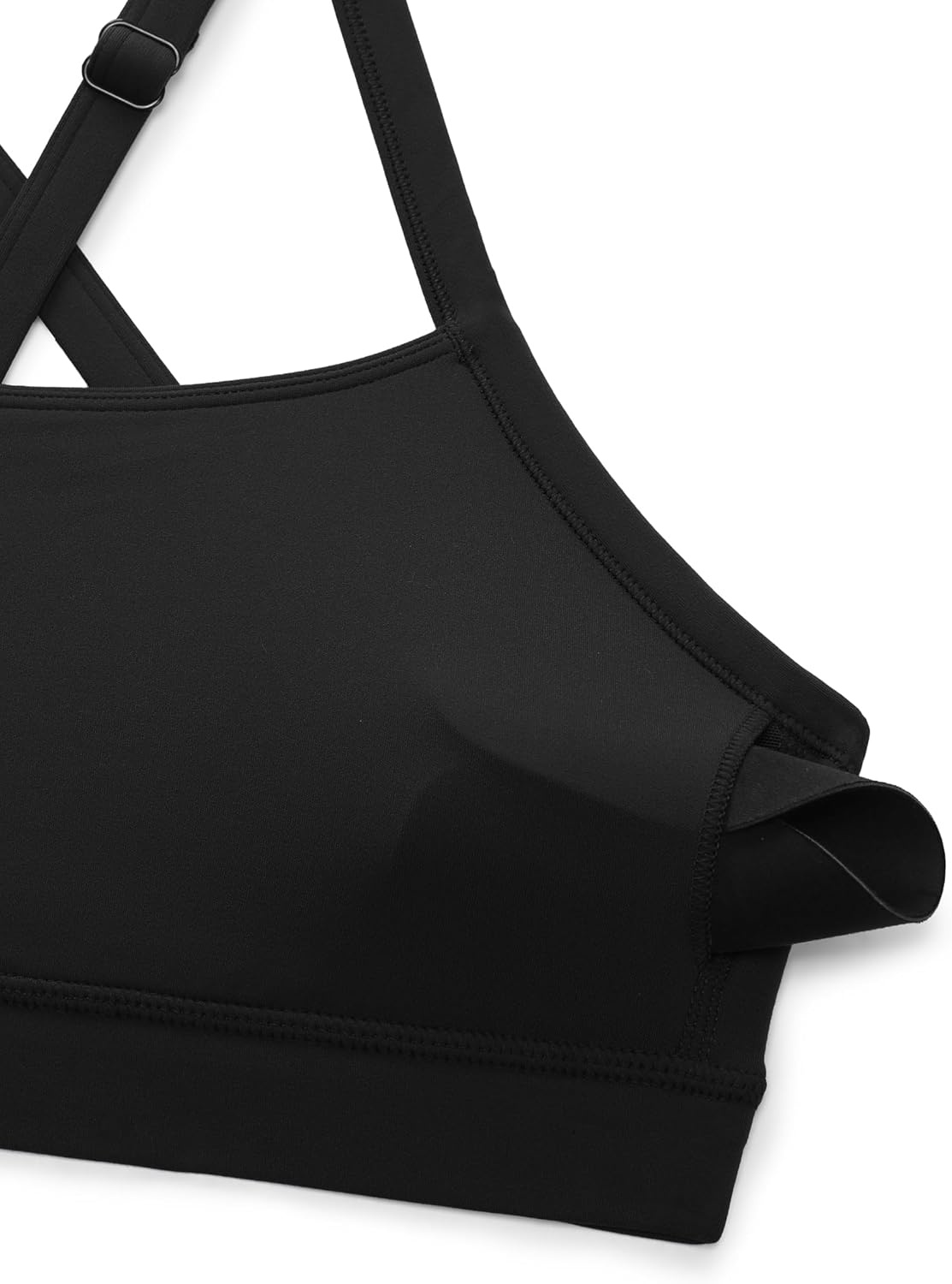 image:imageCRZ YOGA Butterlift CutOut Cross Back Sports Bras for Women Medium Impact Adjustable Thin Straps Pilates Padded Gym TopsBlack