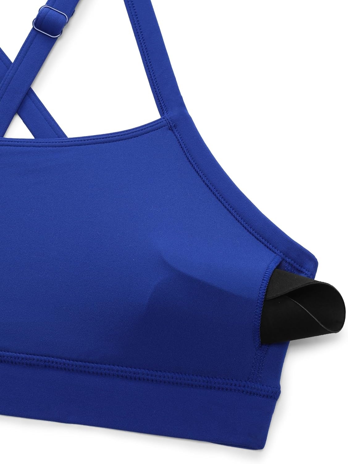 image:imageCRZ YOGA Butterlift CutOut Cross Back Sports Bras for Women Medium Impact Adjustable Thin Straps Pilates Padded Gym TopsWaves Blue