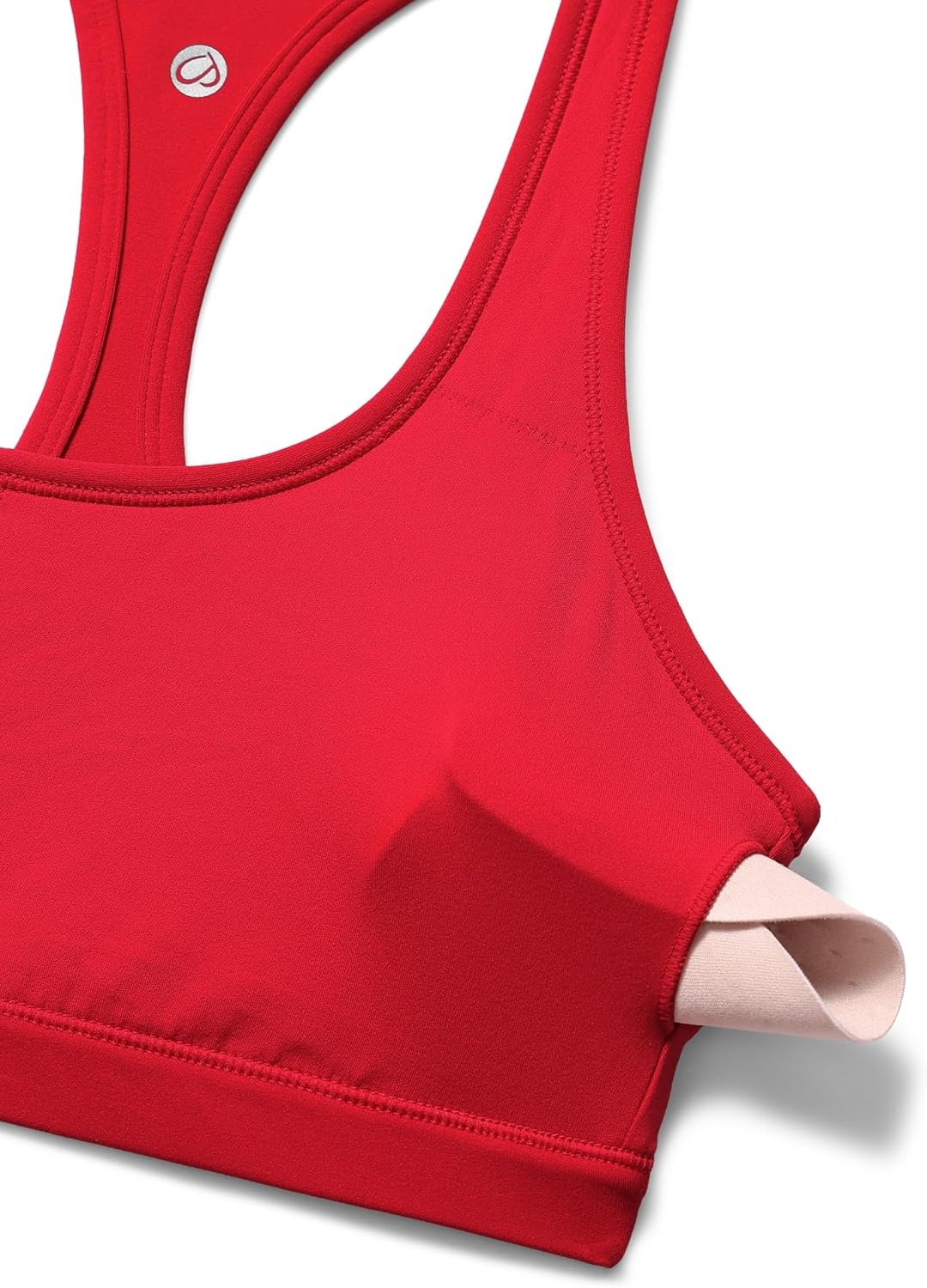 image:imageCRZ YOGA Butterlift CutOut Racerback Sports Bras for Women Scoop Neck Medium Impact Padded Pilates Gym Workout TopAurora Red