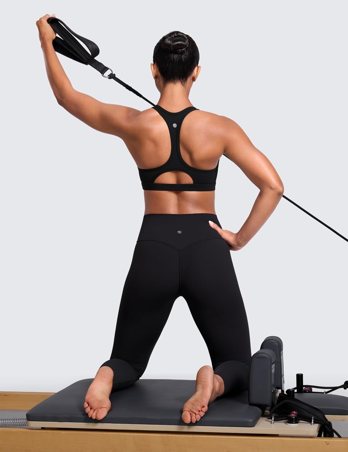 image:imageCRZ YOGA Butterlift CutOut Racerback Sports Bras for Women Scoop Neck Medium Impact Padded Pilates Gym Workout TopBlack
