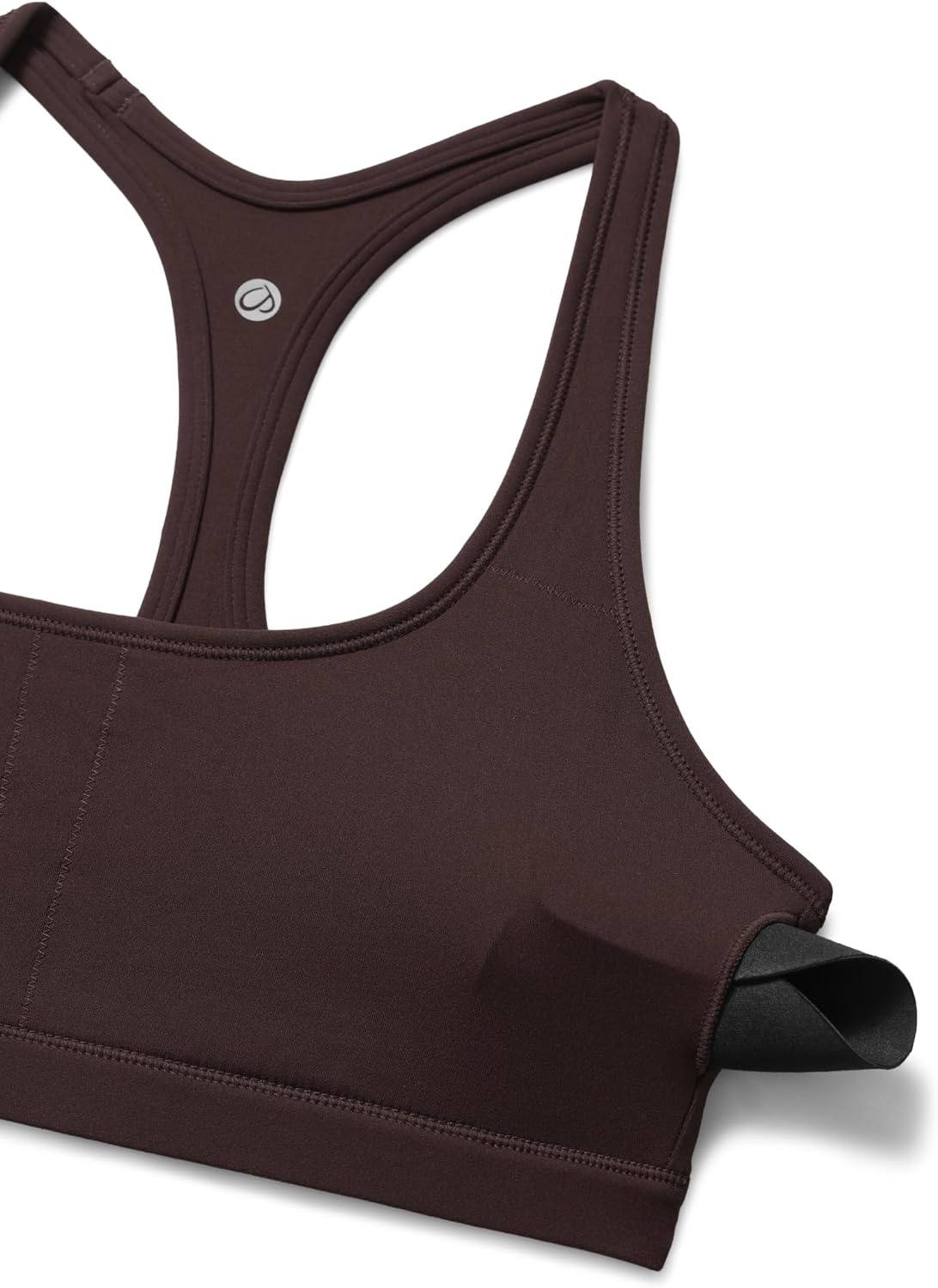image:imageCRZ YOGA Butterlift CutOut Racerback Sports Bras for Women Scoop Neck Medium Impact Padded Pilates Gym Workout TopHot Fudge Brown