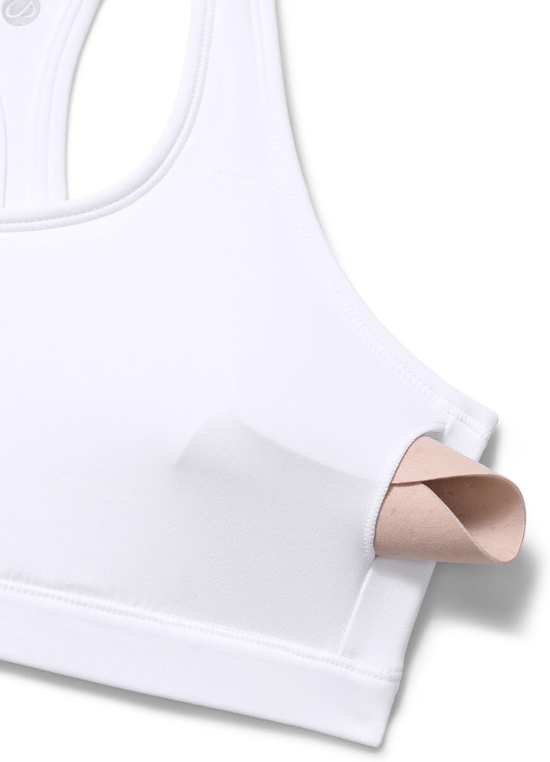 image:imageCRZ YOGA Butterlift CutOut Racerback Sports Bras for Women Scoop Neck Medium Impact Padded Pilates Gym Workout TopWhite