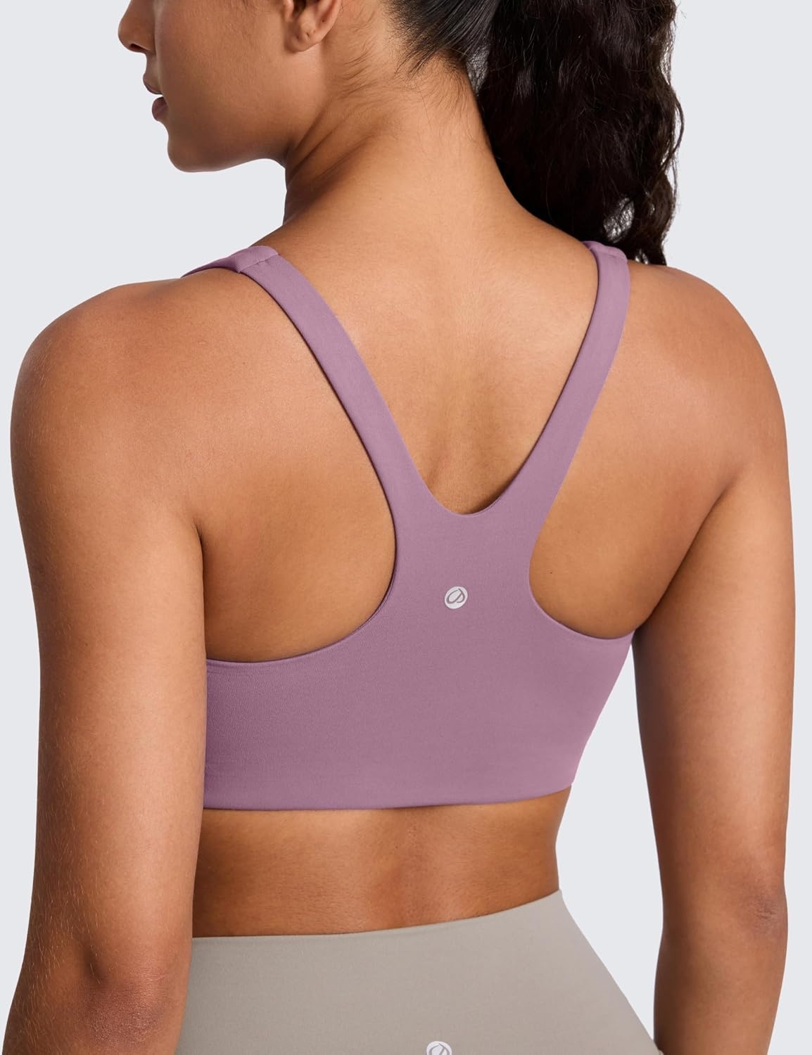 image:imageCRZ YOGA Butterlift Double Lined Square Neck Sports Bras for Women Wireless VShaped Racerback Workout Yoga Top Non PaddedLight Lavender