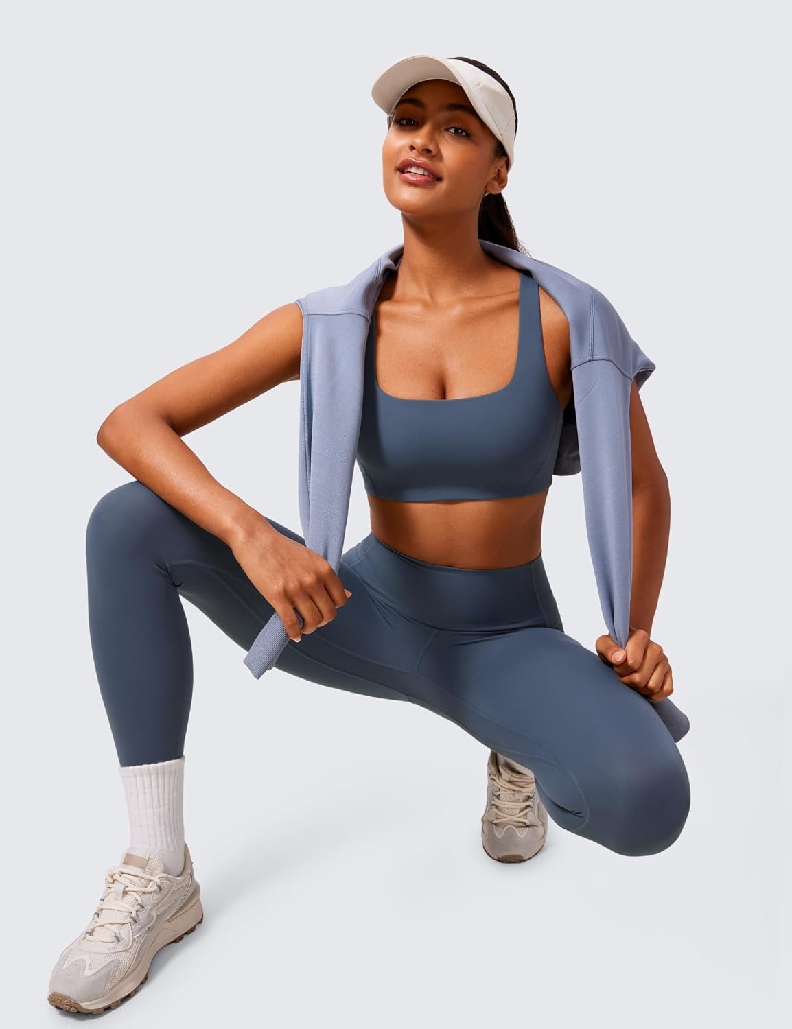 image:imageCRZ YOGA Butterlift Double Lined Square Neck Sports Bras for Women Wireless VShaped Racerback Workout Yoga Top Non PaddedStelindigo