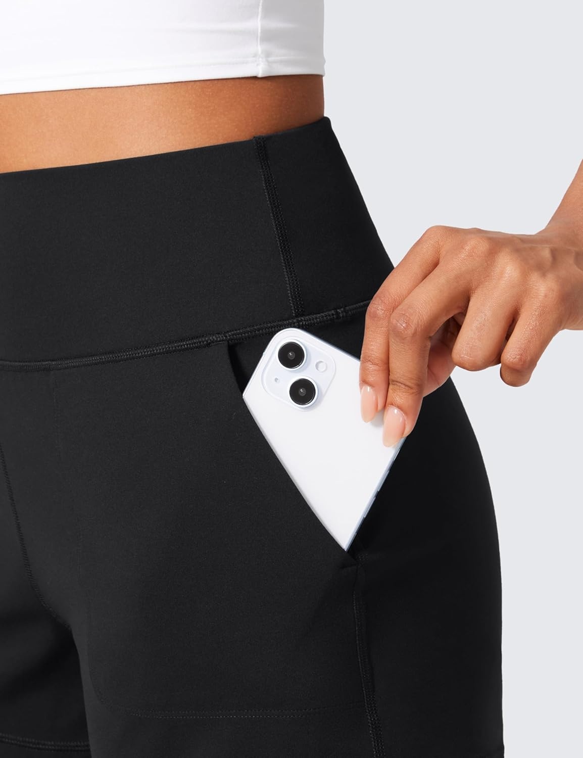 image:imageCRZ YOGA Butterlift Linerless Shorts for Women 3 High Waisted Comfy Yoga Casual Lounge Workout with PocketsBlack