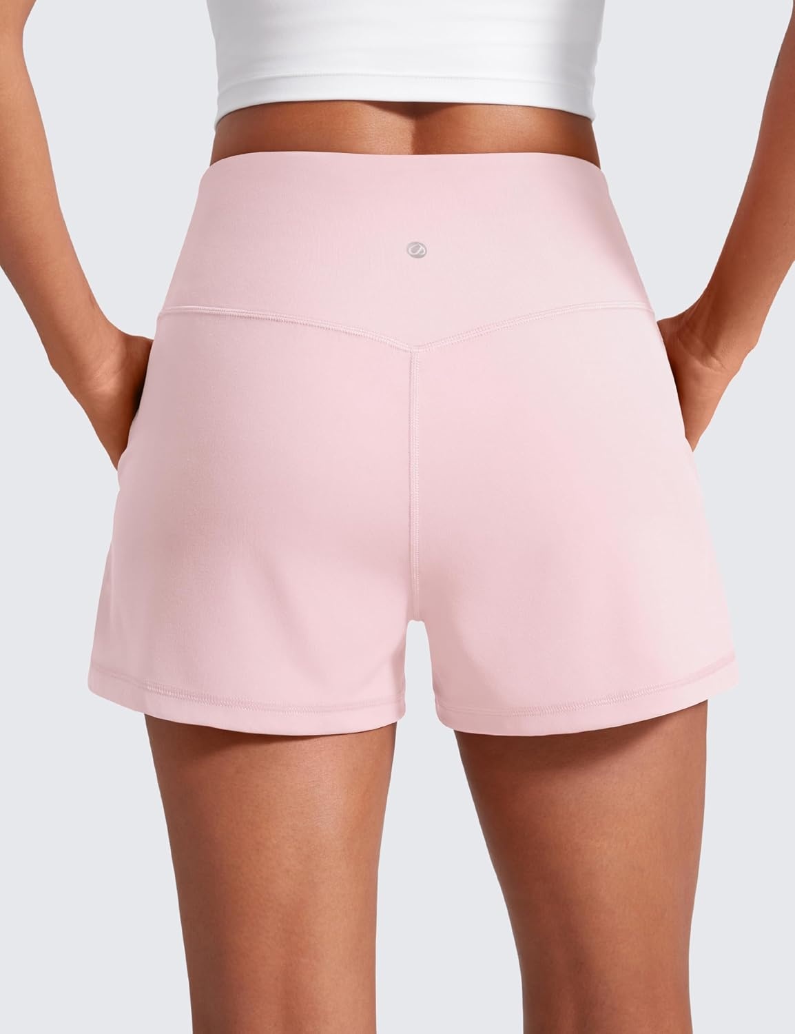image:imageCRZ YOGA Butterlift Linerless Shorts for Women 3 High Waisted Comfy Yoga Casual Lounge Workout with PocketsStrawberry Pink