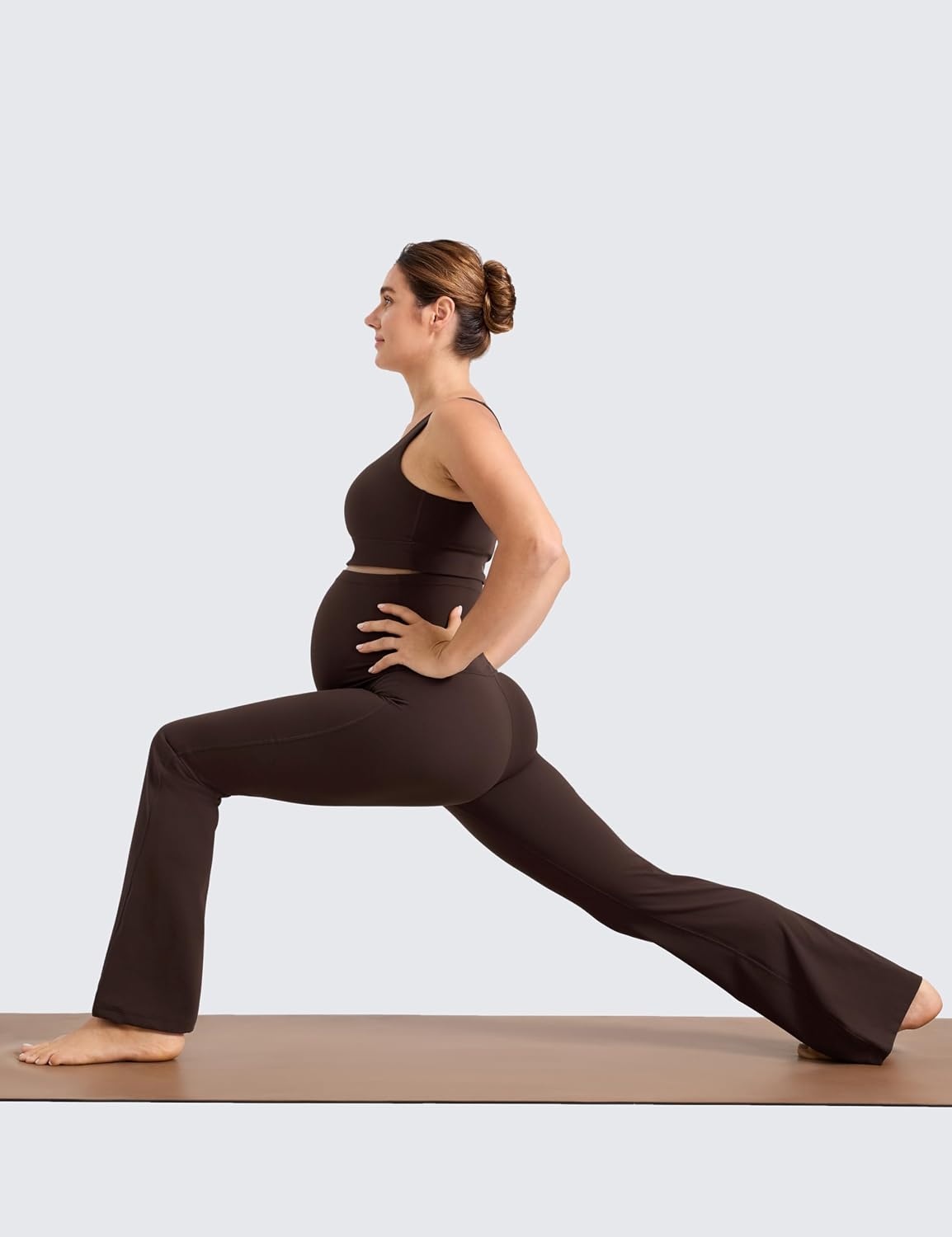 image:imageCRZ YOGA Butterlift Maternity Flare Leggings 31 Workout Yoga Lounge Bootcut Pregnancy Womens Pants Over The BellyHot Fudge Brown