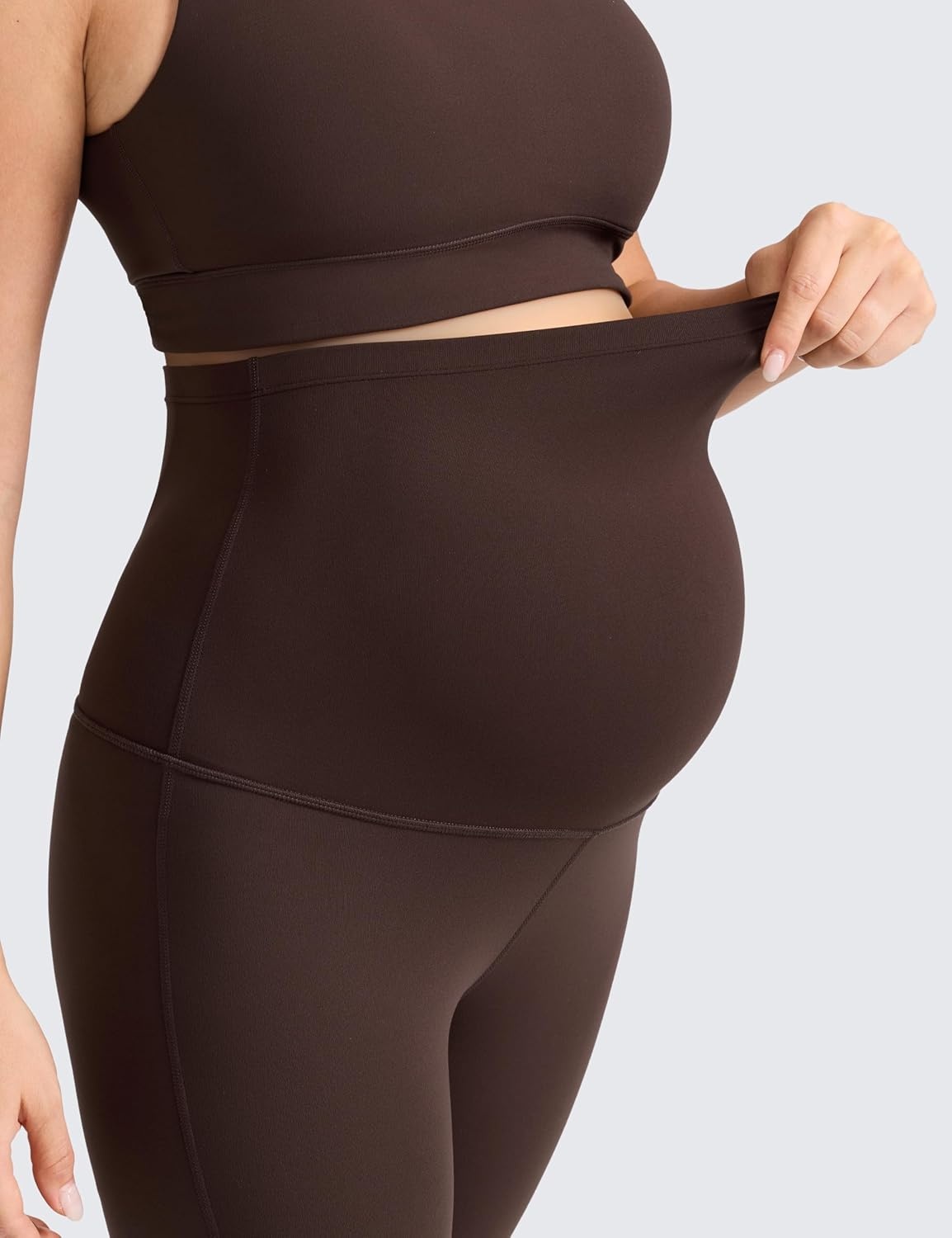 image:imageCRZ YOGA Butterlift Maternity Flare Leggings 31 Workout Yoga Lounge Bootcut Pregnancy Womens Pants Over The BellyHot Fudge Brown