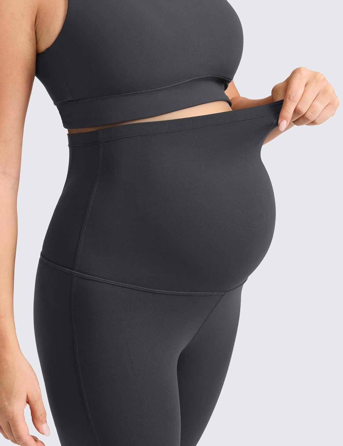 image:imageCRZ YOGA Butterlift Maternity Flare Leggings 31 Workout Yoga Lounge Bootcut Pregnancy Womens Pants Over The BellyMysterious Grey