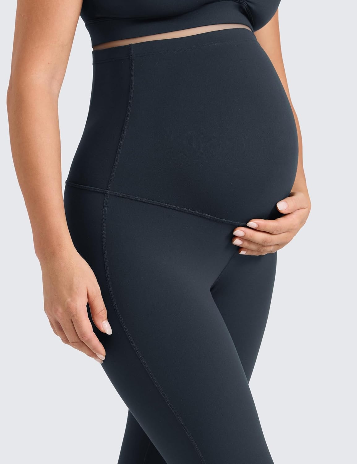 image:imageCRZ YOGA Butterlift Maternity Flare Leggings 31 Workout Yoga Lounge Bootcut Pregnancy Womens Pants Over The BellyTrue Navy