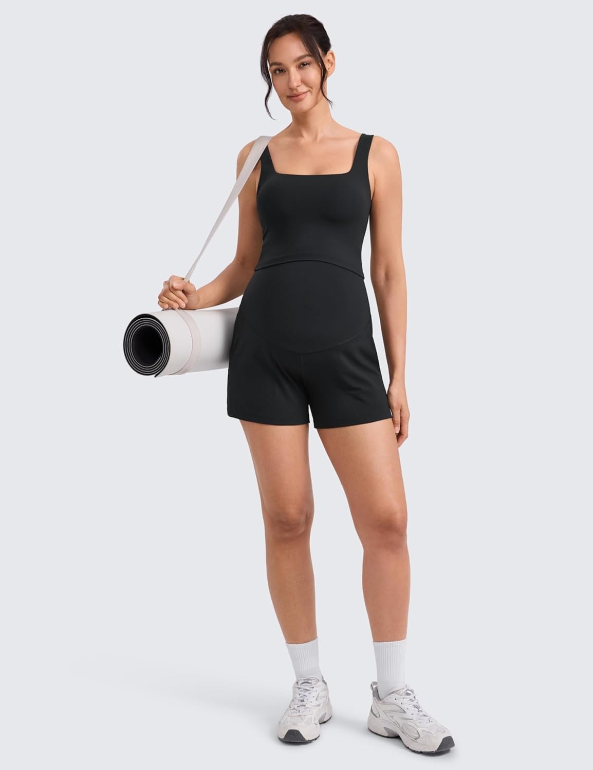 image:imageCRZ YOGA Butterlift Maternity Linerless Shorts 4 Pockets Comfy Yoga Casual Workout Womens Pregnancy Over The BellyBlack