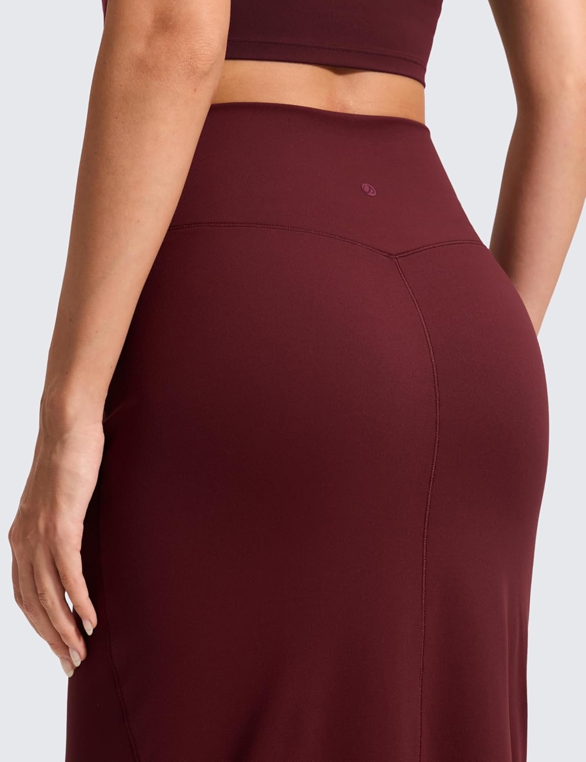 image:imageCRZ YOGA Butterlift Maxi Pencil Skirt for Women High Waisted Bodycon Casual Travel Skort with Back SlitRed Merlot