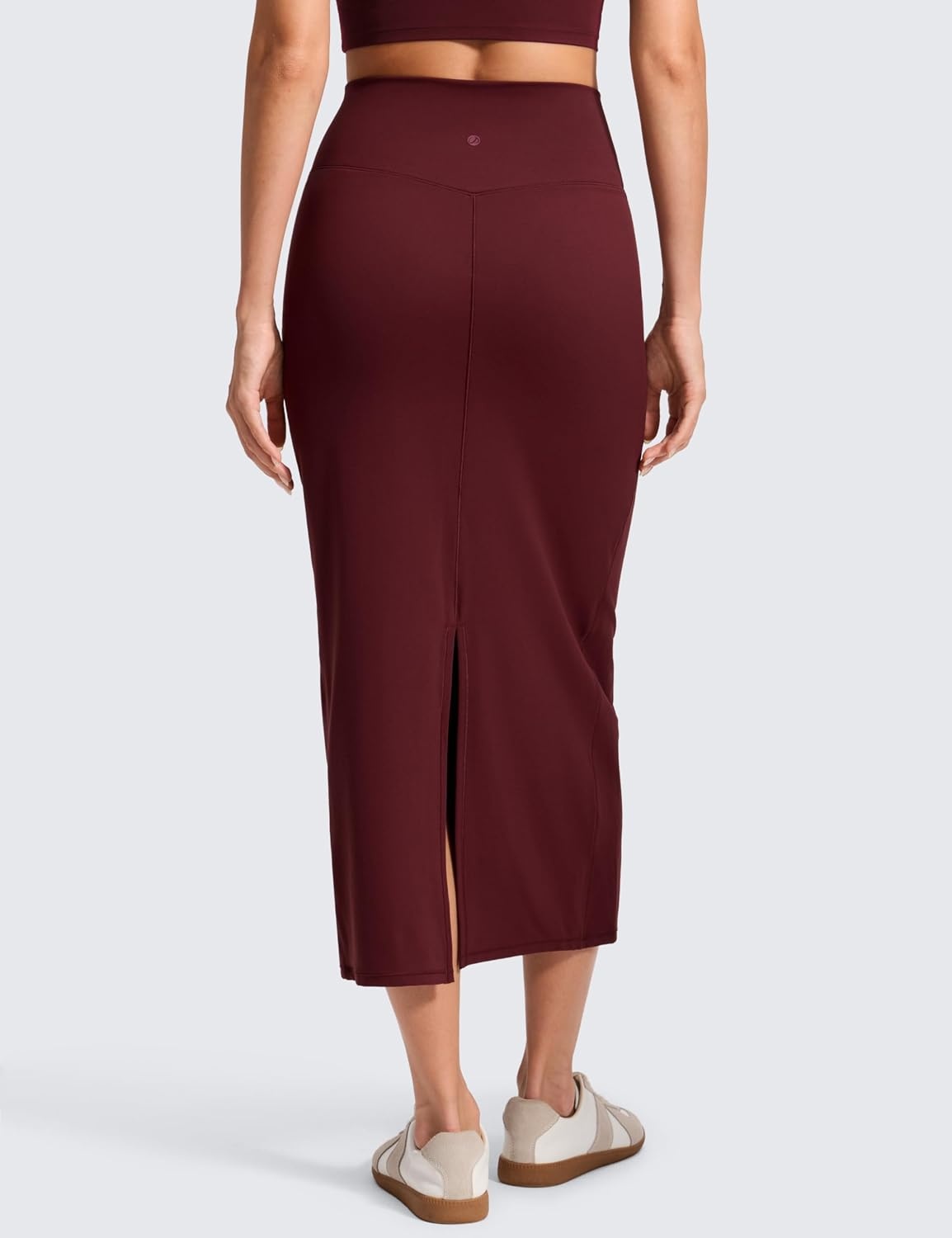 image:imageCRZ YOGA Butterlift Maxi Pencil Skirt for Women High Waisted Bodycon Casual Travel Skort with Back SlitRed Merlot