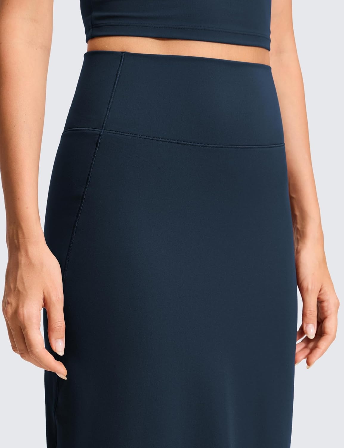 image:imageCRZ YOGA Butterlift Maxi Pencil Skirt for Women High Waisted Bodycon Casual Travel Skort with Back SlitTrue Navy