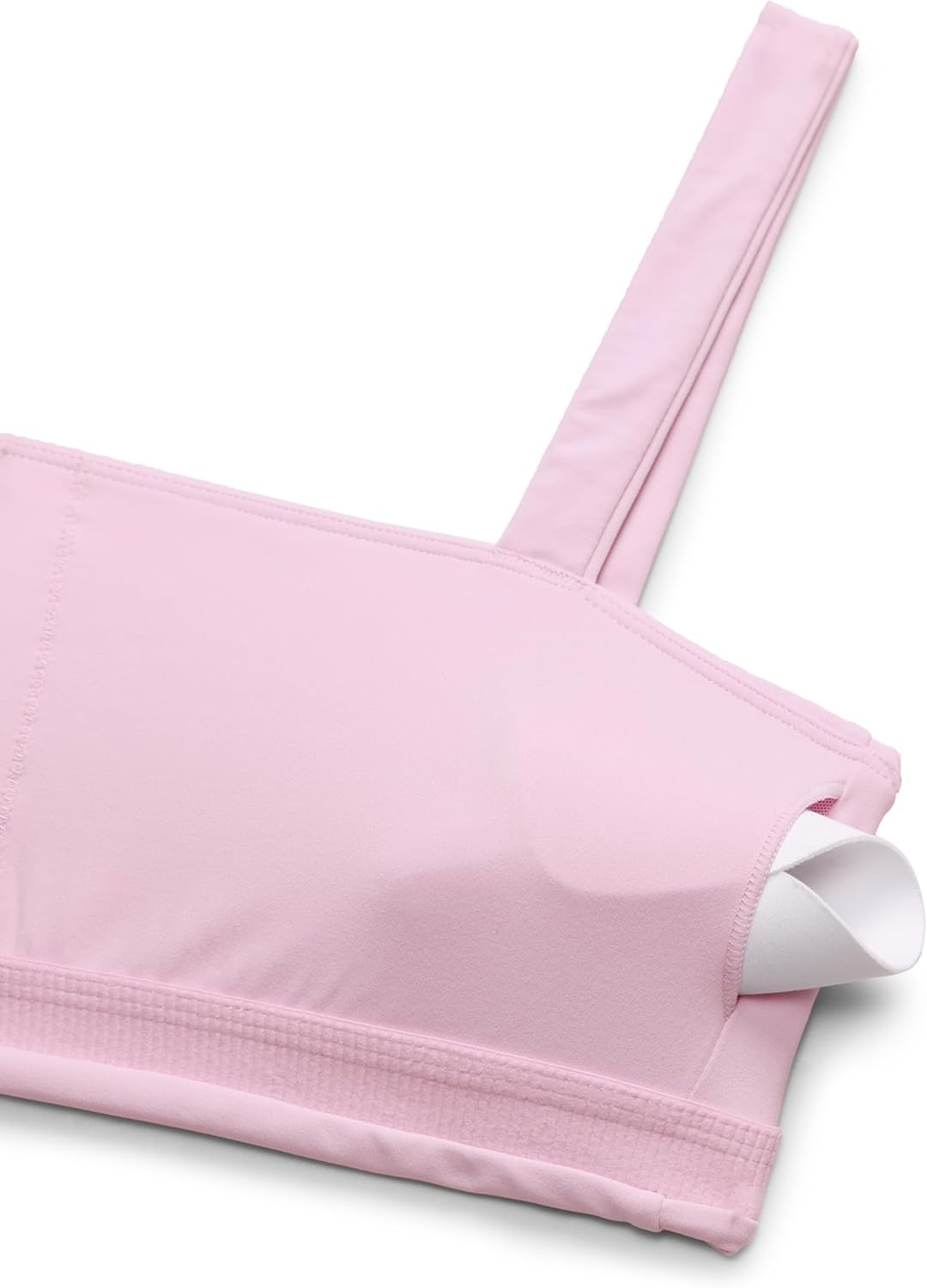 image:imageCRZ YOGA Butterlift Minimal Square Sports Bras for Women Padded Supportive Wide Straps Yoga Workout TopMilk Pink