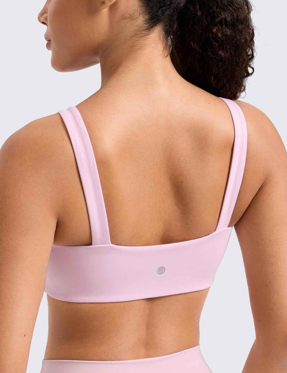 image:imageCRZ YOGA Butterlift Minimal Square Sports Bras for Women Padded Supportive Wide Straps Yoga Workout TopMilk Pink