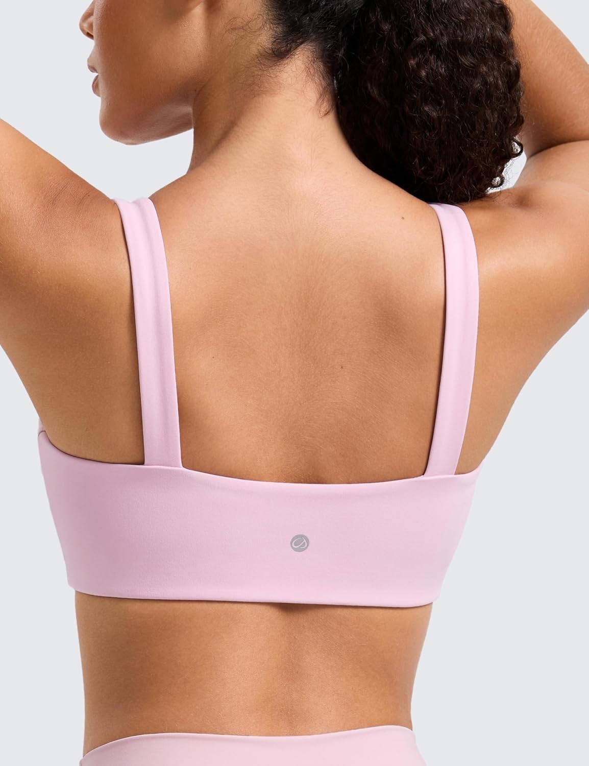 image:imageCRZ YOGA Butterlift Minimal Square Sports Bras for Women Padded Supportive Wide Straps Yoga Workout TopMilk Pink