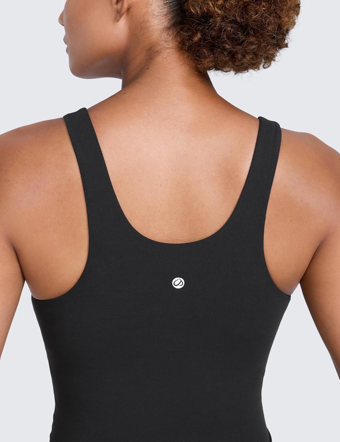 image:imageCRZ YOGA Butterlift Racerback Crop Tank Tops for Women U Neck Yoga Padded Longline Sports Bras Pilates WorkoutBlack