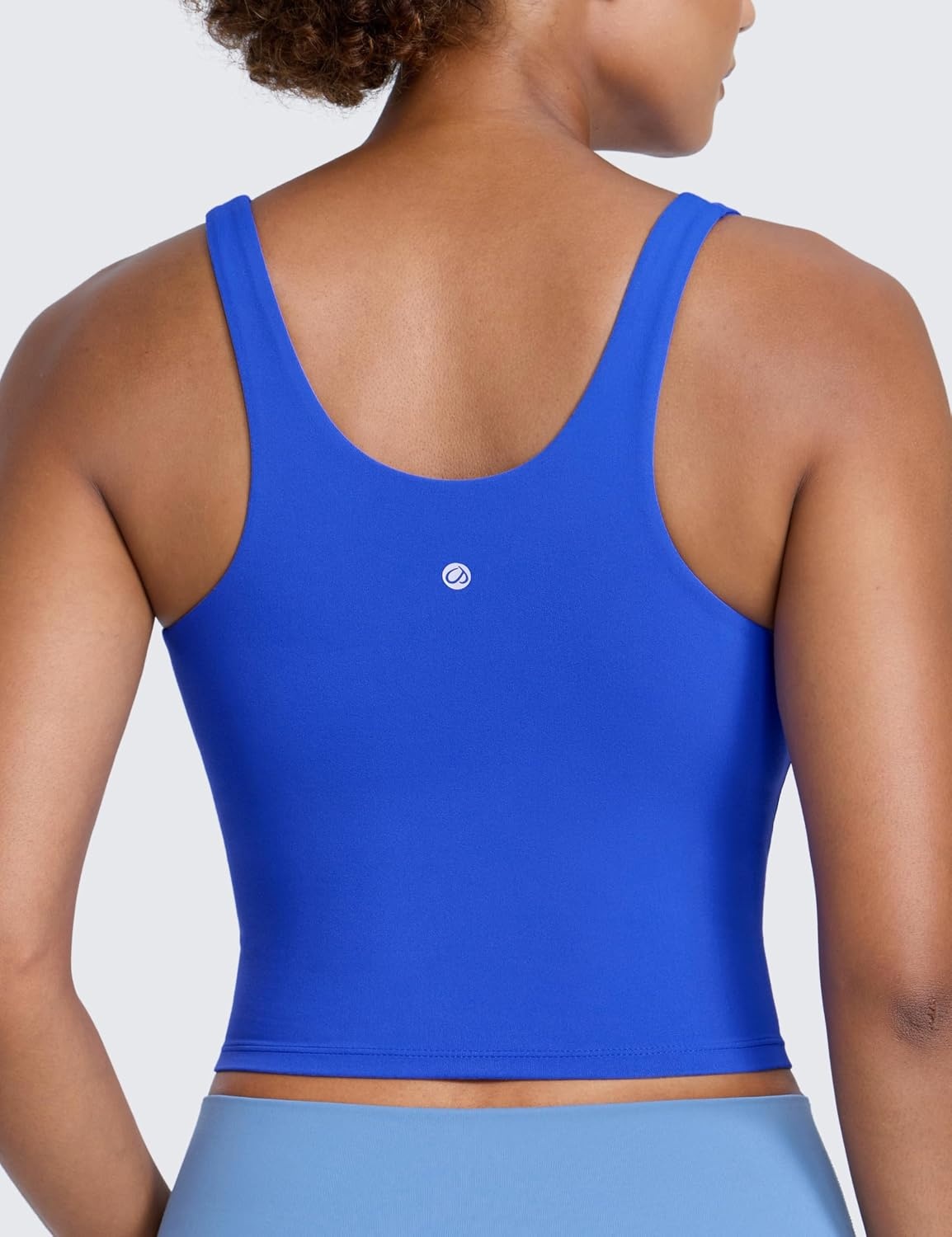 image:imageCRZ YOGA Butterlift Racerback Crop Tank Tops for Women U Neck Yoga Padded Longline Sports Bras Pilates WorkoutRoyal