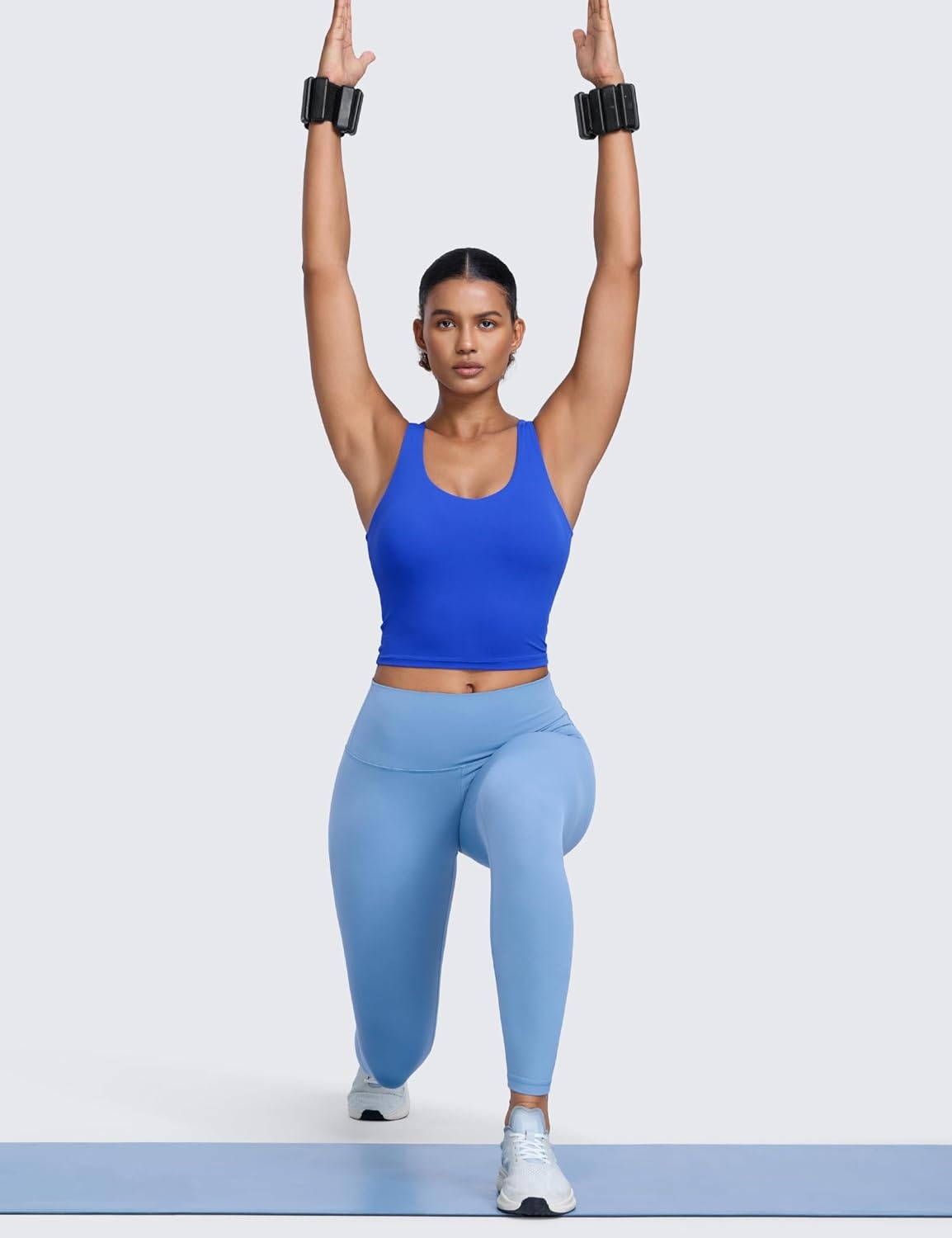 image:imageCRZ YOGA Butterlift Racerback Crop Tank Tops for Women U Neck Yoga Padded Longline Sports Bras Pilates WorkoutRoyal