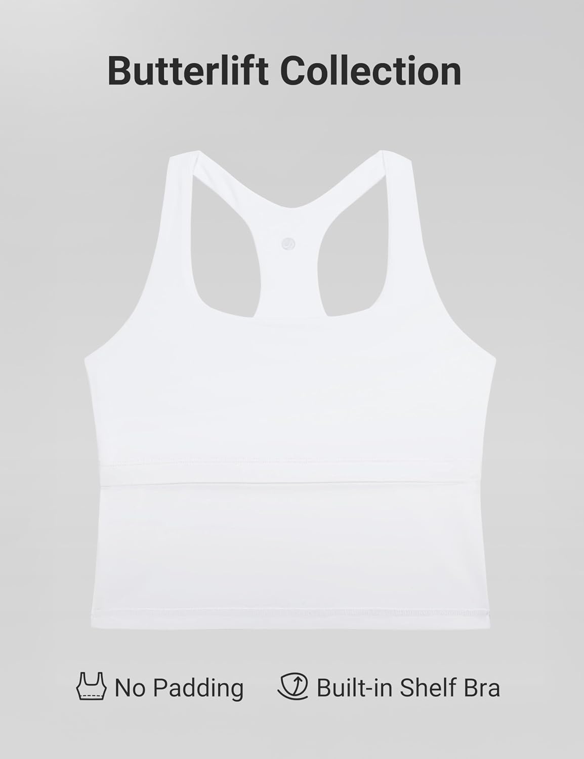 image:imageCRZ YOGA Butterlift Square Neck Crop Tank Tops for Women Longline Racerback Sports Bras Yoga Cami Non PaddedWhite