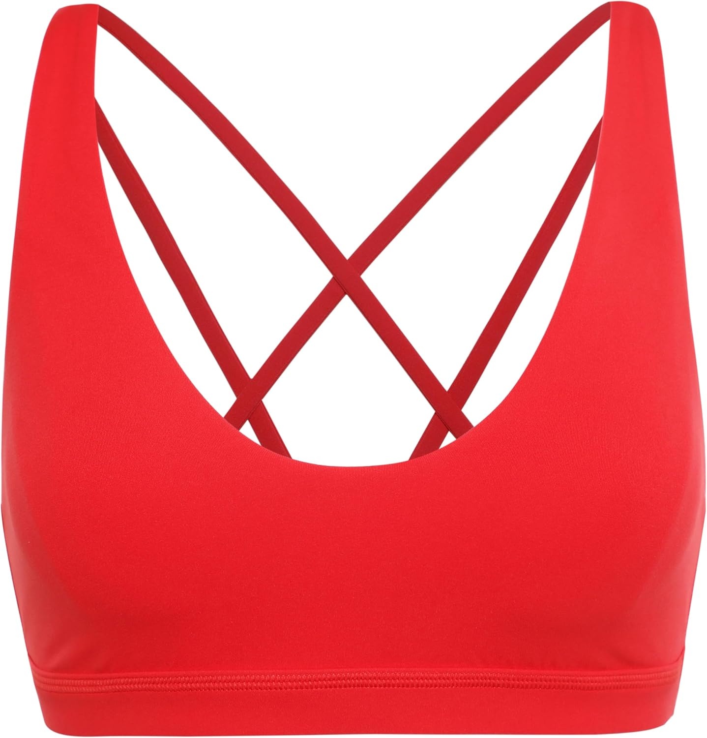 image:imageCRZ YOGA Butterlift Strappy Sports Bras for Women Padded Low Cut Scoop Neck Cross Back Pilates Yoga TopDeep Red