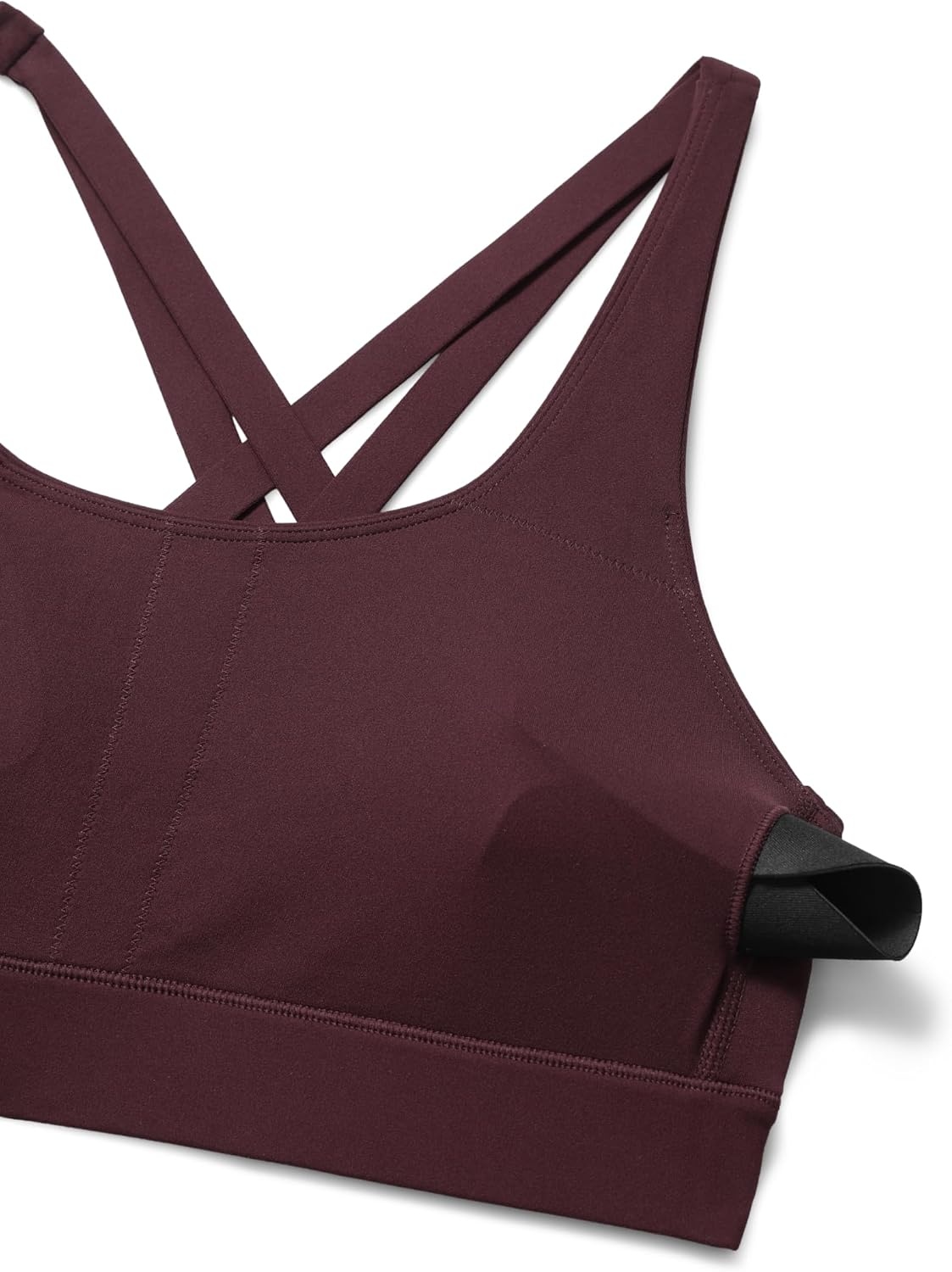 image:imageCRZ YOGA Butterlift Wide Criss Cross Straps Supportive Sports Bras for Women Medium Impact Strappy Gym Padded Workout TopRipe Plum