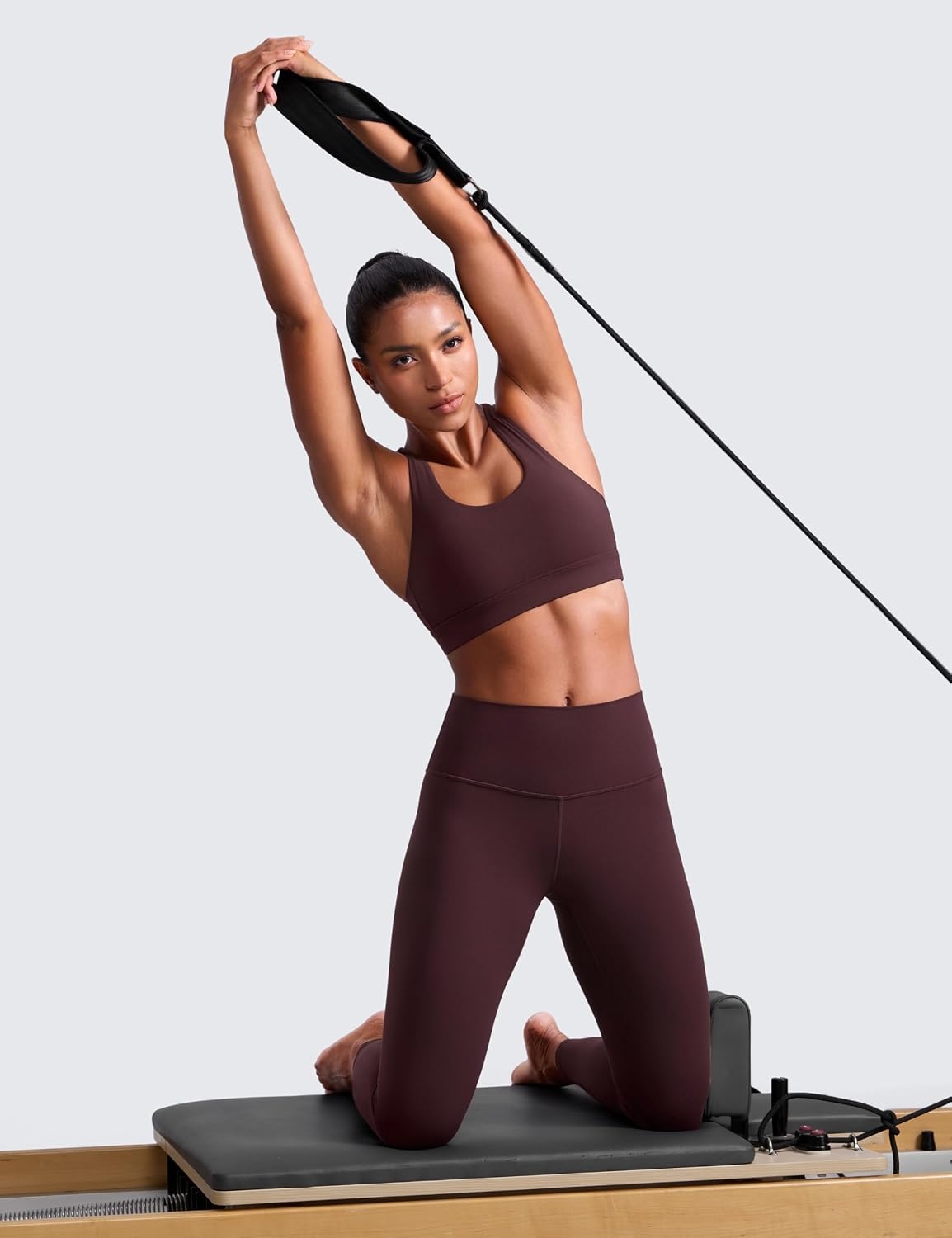 image:imageCRZ YOGA Butterlift Wide Criss Cross Straps Supportive Sports Bras for Women Medium Impact Strappy Gym Padded Workout TopRipe Plum