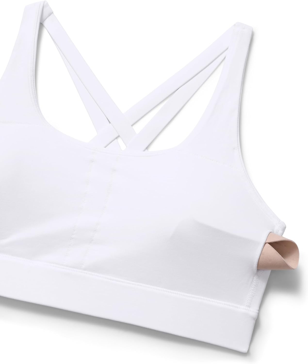 image:imageCRZ YOGA Butterlift Wide Criss Cross Straps Supportive Sports Bras for Women Medium Impact Strappy Gym Padded Workout TopWhite
