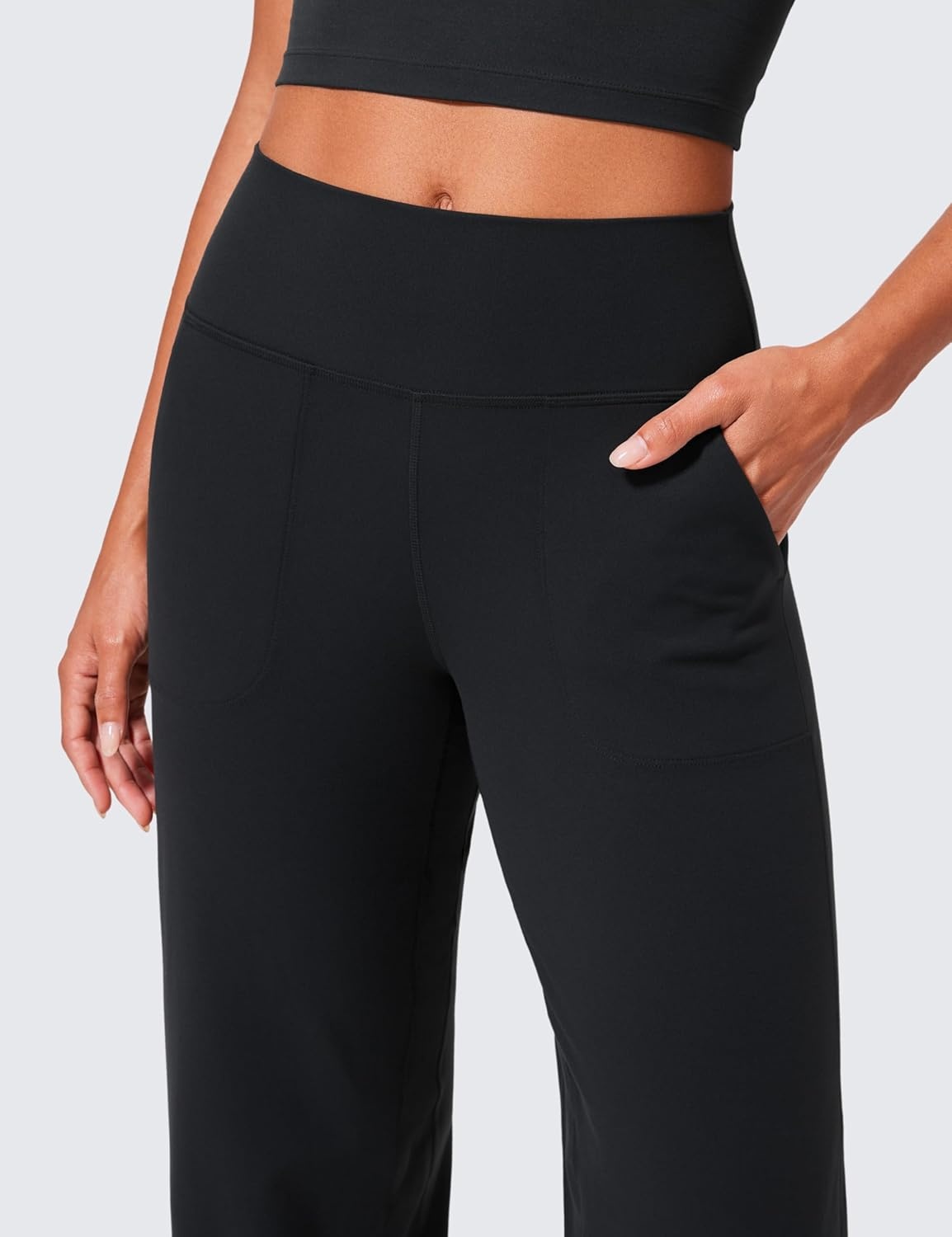 image:imageCRZ YOGA Butterlift Wide Leg Pants Pockets 293133 High Waisted Yoga Lounge Buttery Soft Comfy Casual WomensBlack