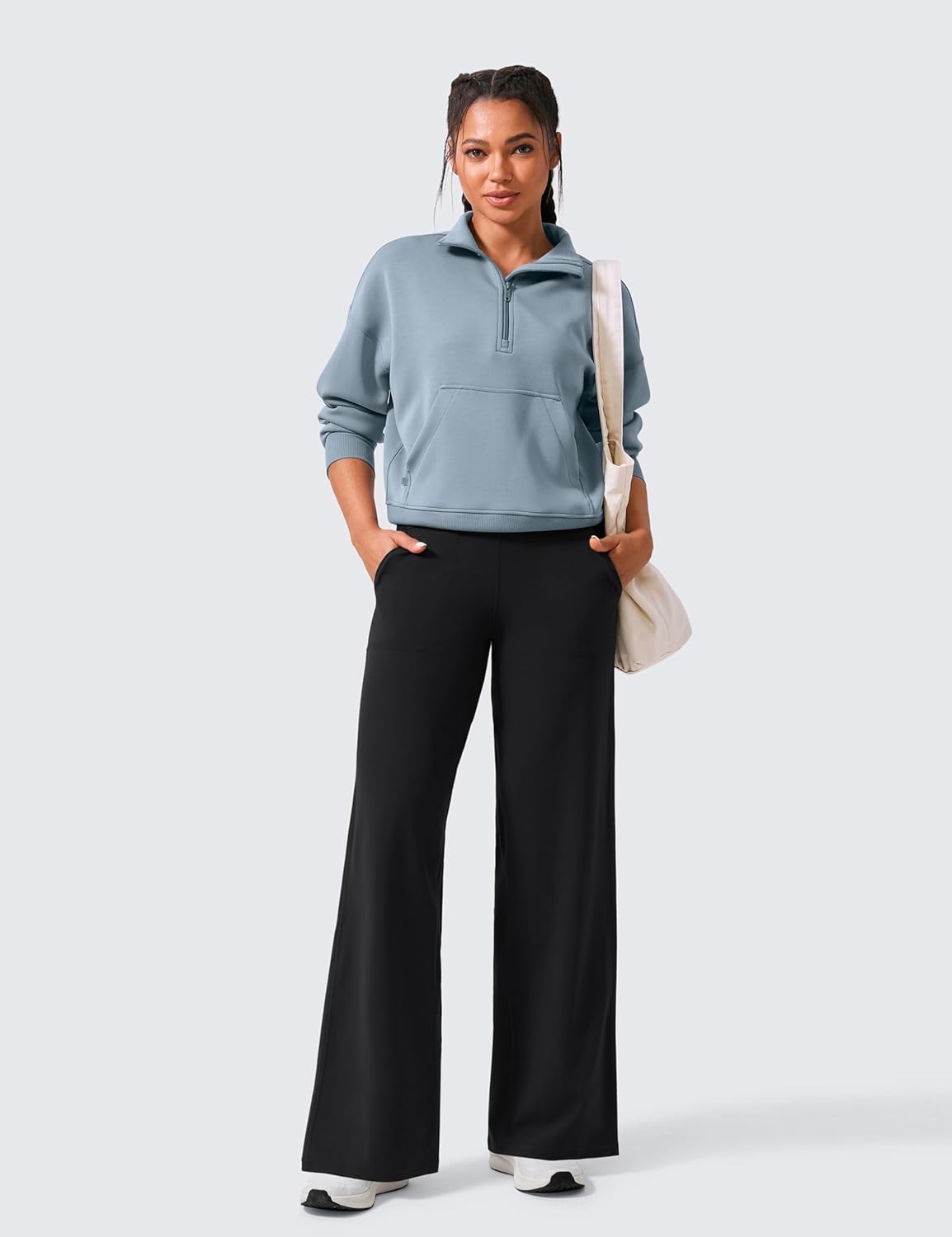 image:imageCRZ YOGA Butterlift Wide Leg Pants Pockets 293133 High Waisted Yoga Lounge Buttery Soft Comfy Casual WomensBlack